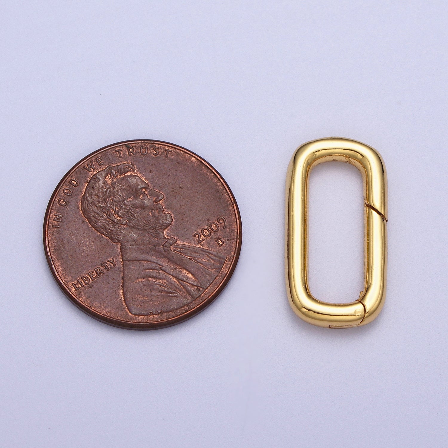 Dainty Gold Push in Oval Clasp For Charm Holder Clasp Pendants, 19.2 x 9.9mm Silver clasp enhancer Necklace Component Z-046 - DLUXCA