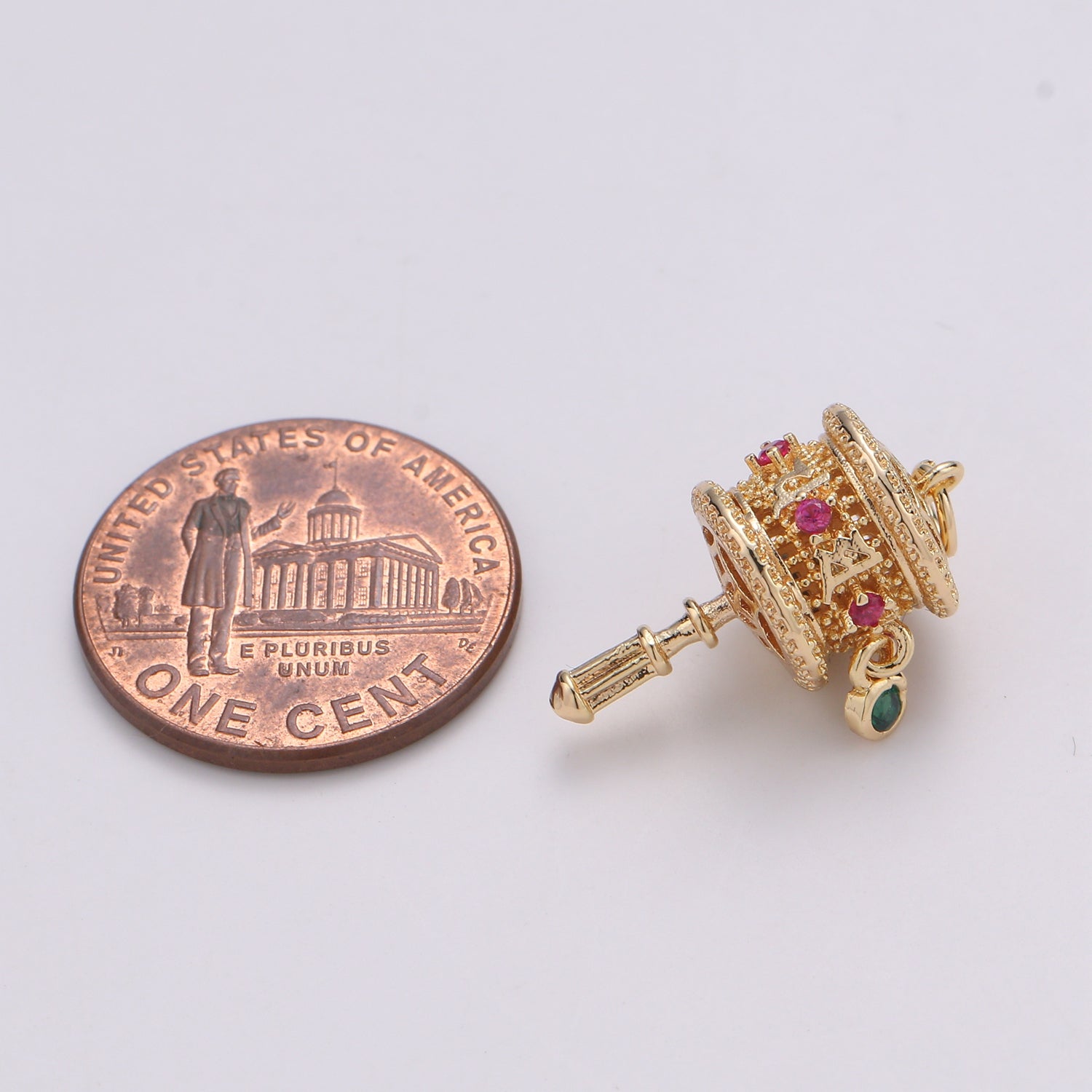 Dainty Gold Rattle Charm - D780 - DLUXCA