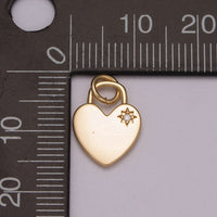 Mini Heart Pendant, Star Cubic Charm, Jewelry suppliers, North Star charm, 18k Gold Filled Finding for Necklace Bracelet Supply - DLUXCA