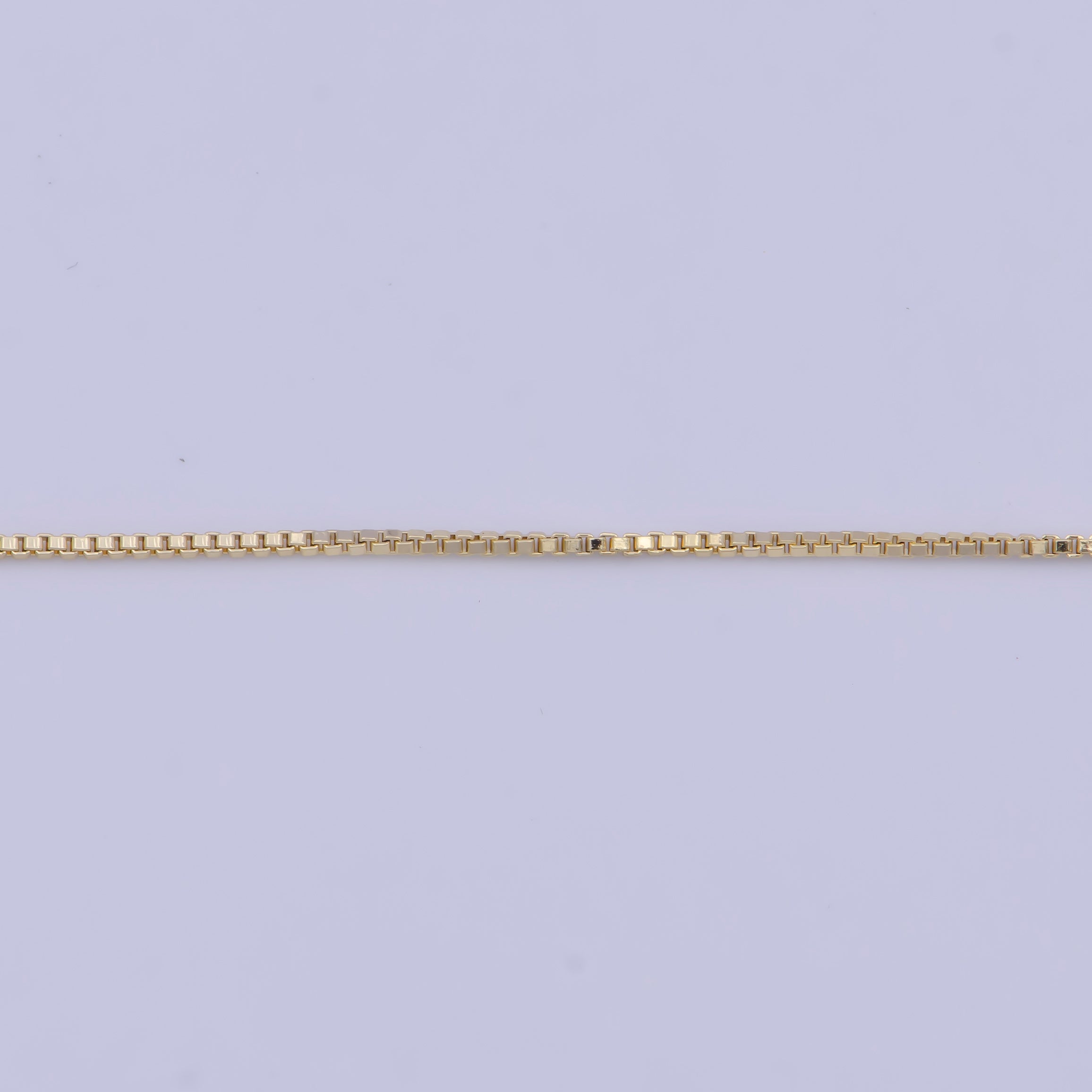 14K Gold Filled Box Chain Minimalist Necklace Fine Chain Necklace 19 inch Length, 0.6mm Width Ready to Wear WA-1113 - DLUXCA