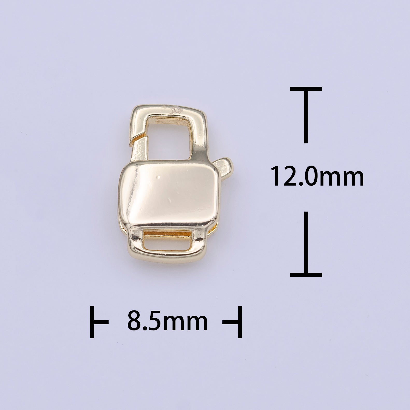 12mm Double Sided Boxy Rectangular Lobster Clasps Jewelry Closure in Gold & Silver | K261 K267 - DLUXCA