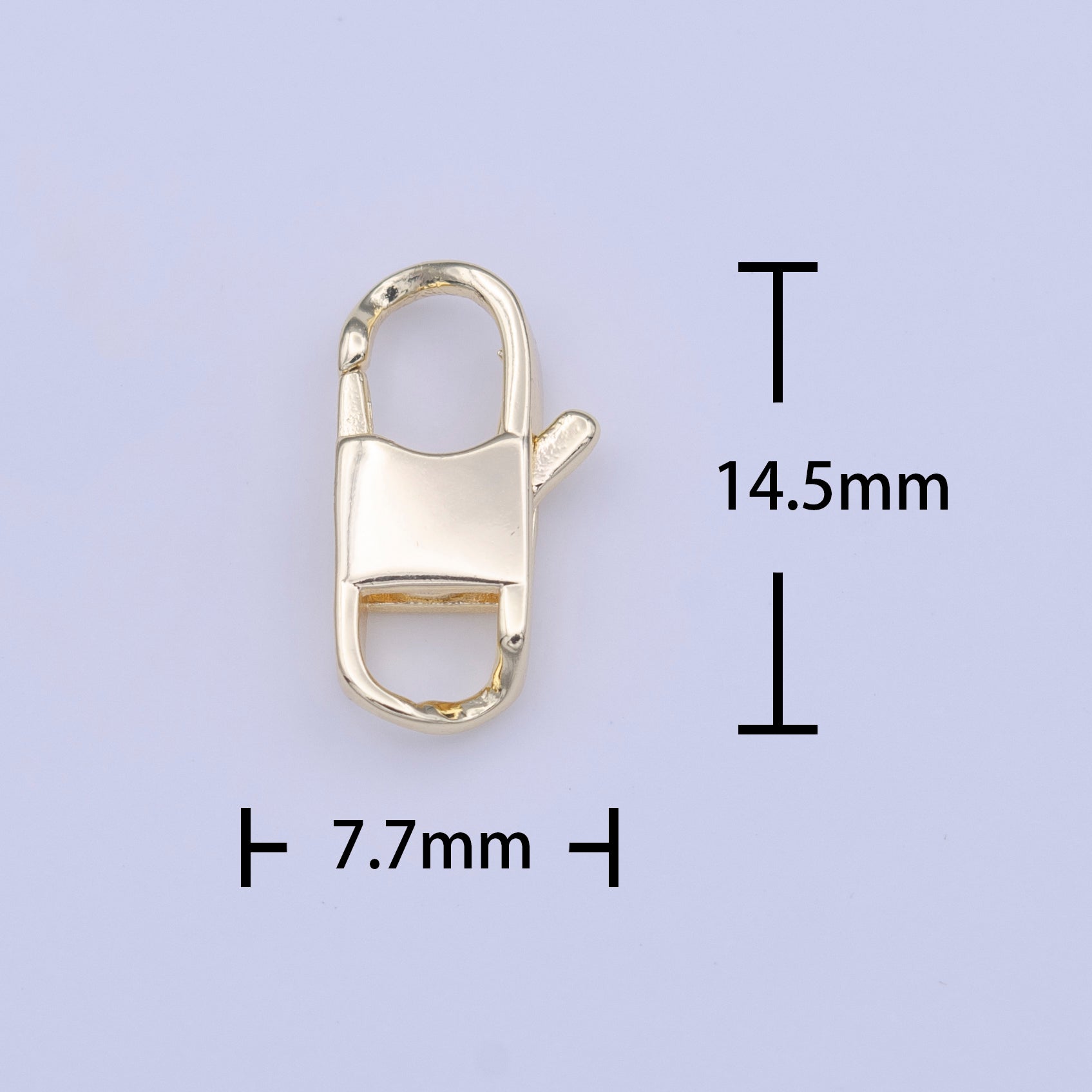 Rectangular Double Sided 14.5mm Lobster Clasps Jewelry Supply Closure in Gold & Silver | K268 K288 - DLUXCA