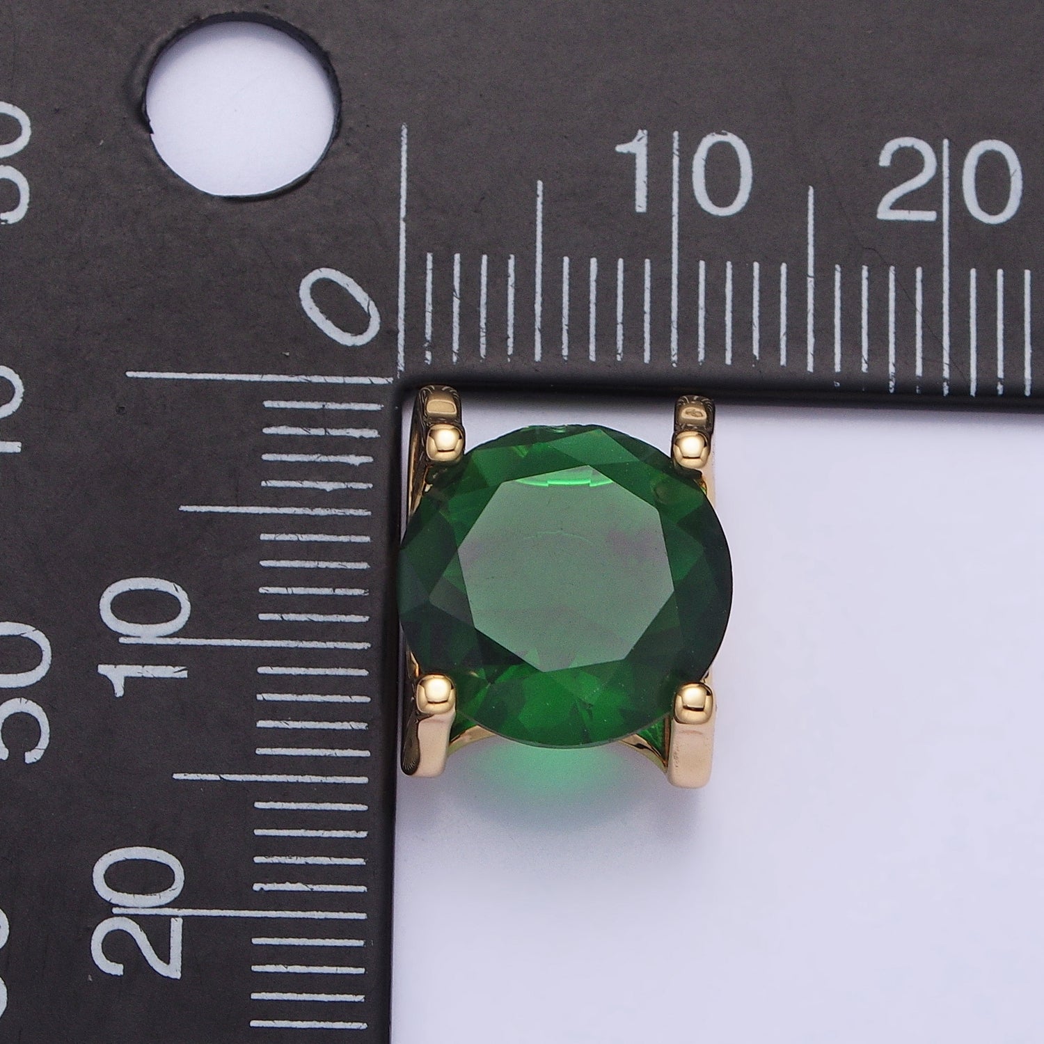 16K Gold Filled Emerald Green Birthday May Birthstone Mini Add-On Charm in Silver & Gold | AC400 AC9513 - DLUXCA