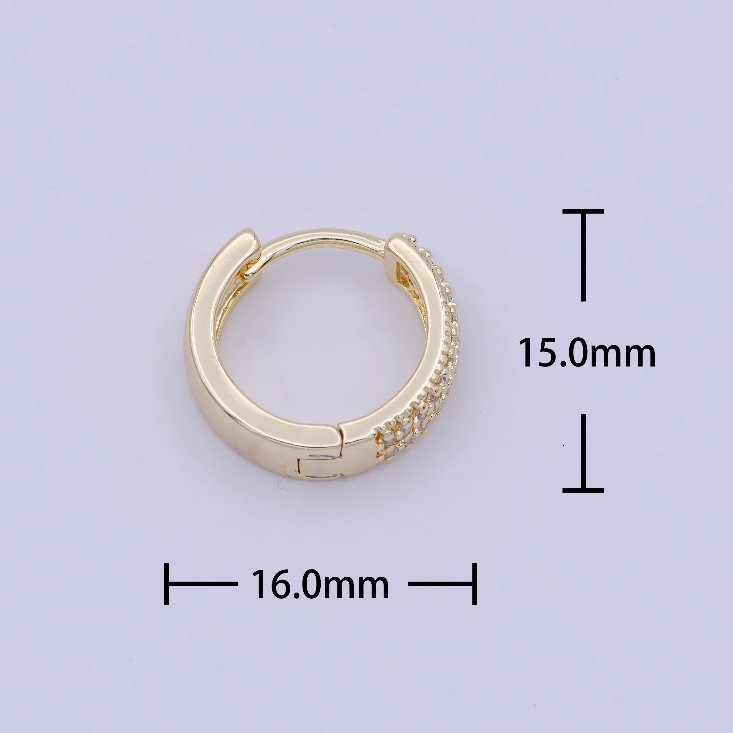 Gold Huggie Hoop Earrings Cubic Zirconia Everyday Jewelry Wholesale Fashion Jewelry T-340 - DLUXCA