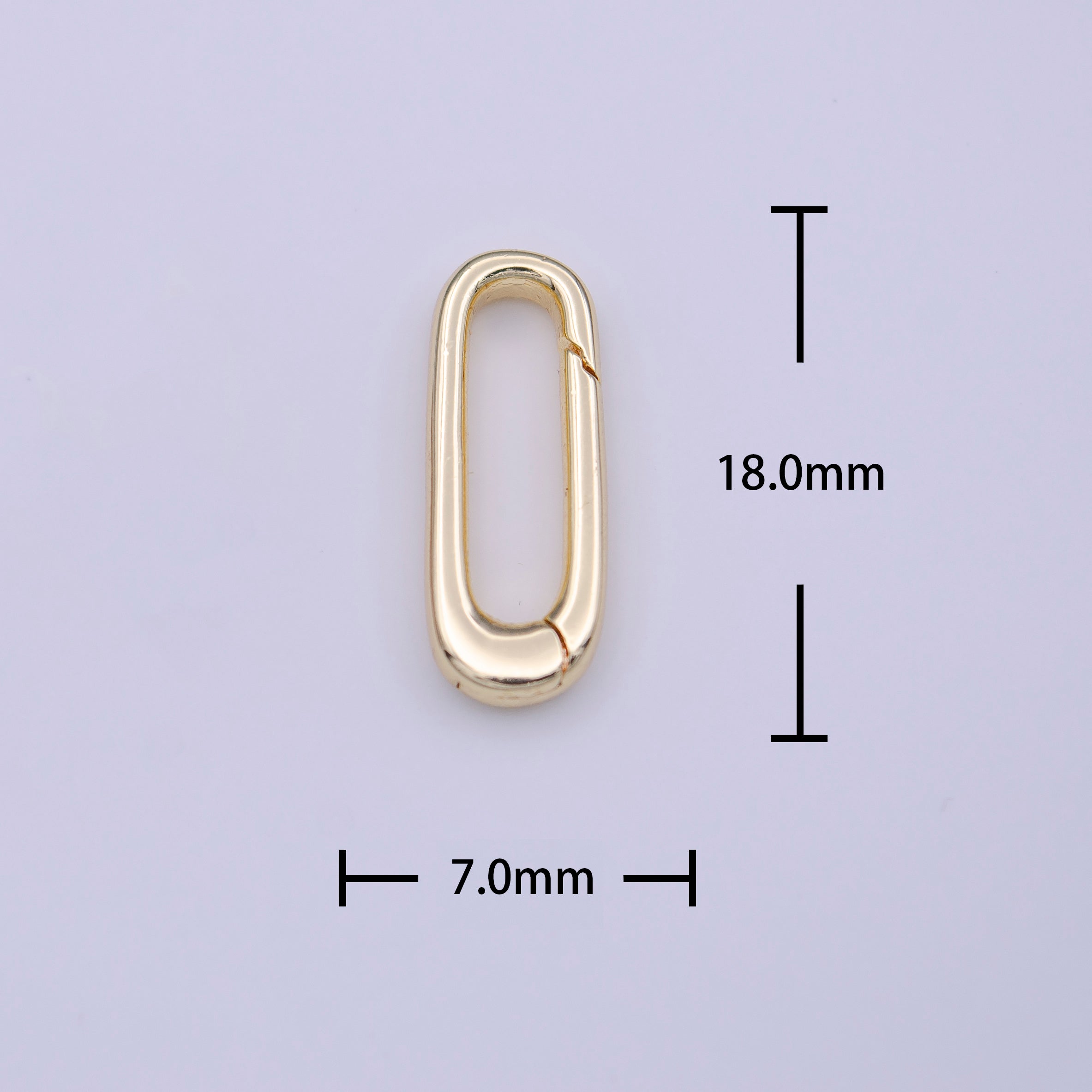 18mm Thin Oblong Oval Jewelry Supply in Gold & Silver | K242, K280 - DLUXCA