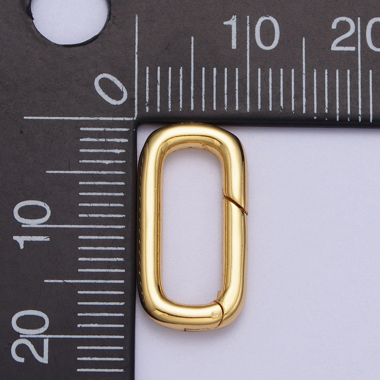 Dainty Gold Push in Oval Clasp For Charm Holder Clasp Pendants, 19.2 x 9.9mm Silver clasp enhancer Necklace Component Z-046 - DLUXCA