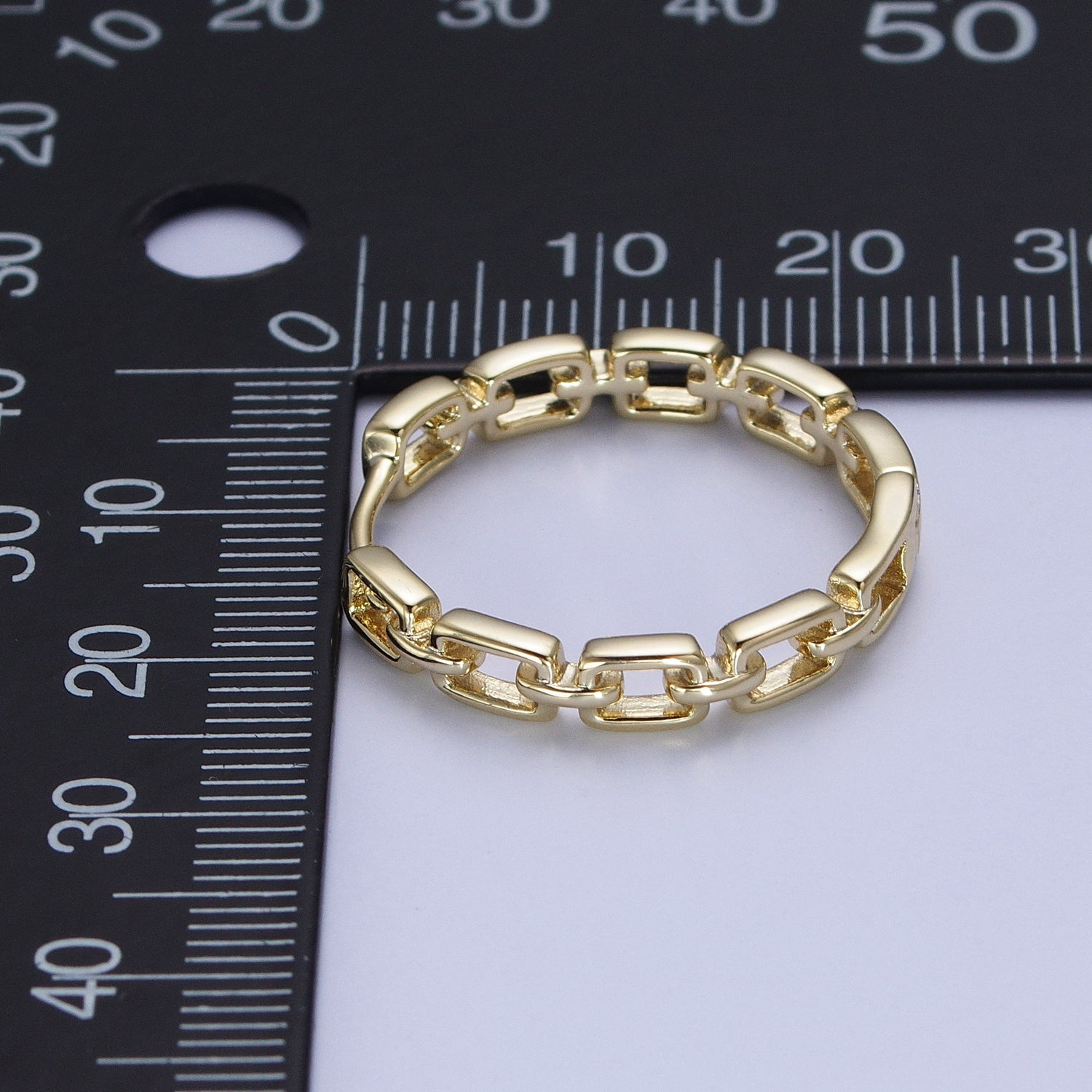 14K Gold Filled Boxy Geometric Cable Chain Link Huggie Hoop Earrings | Y013 - DLUXCA