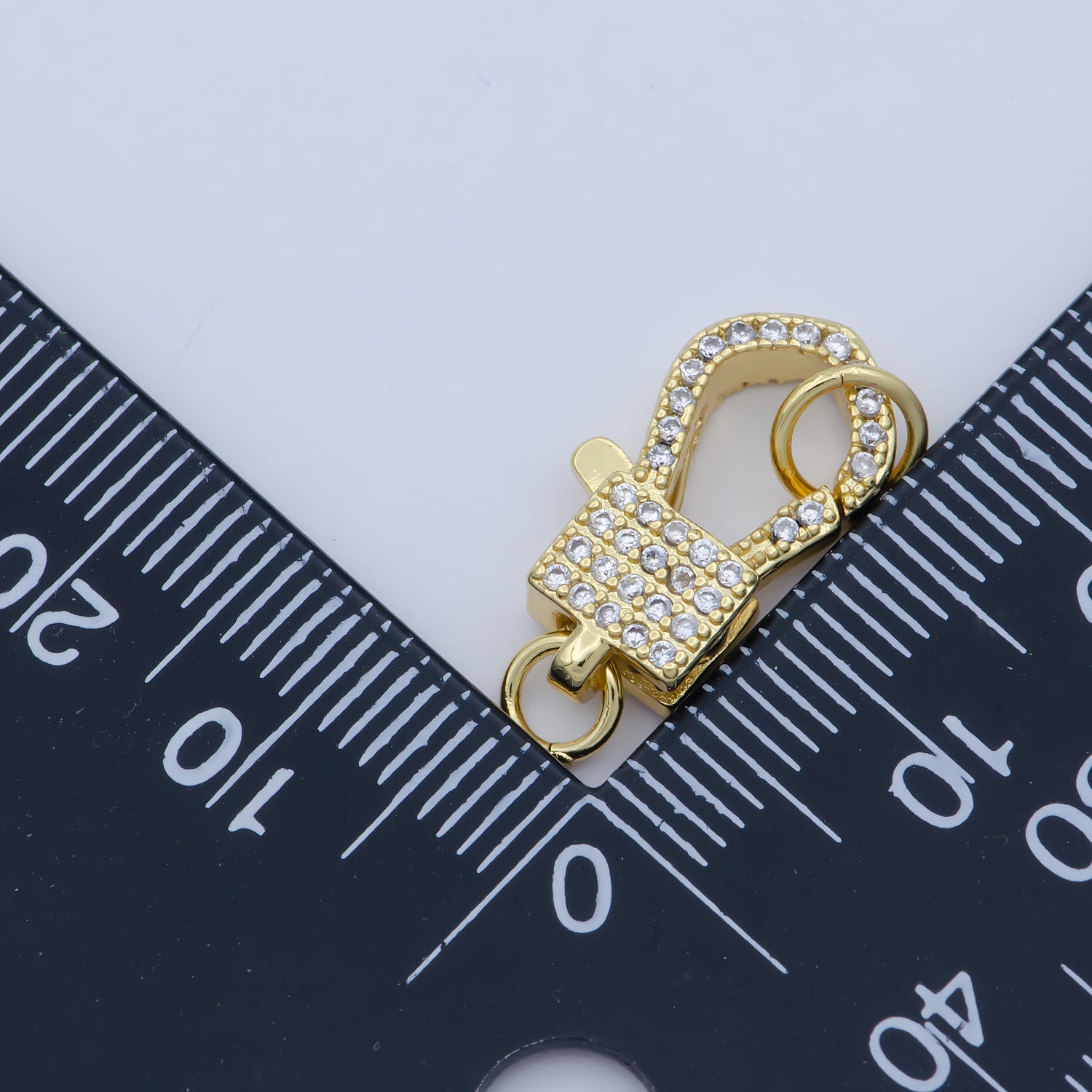 14k Gold Fill Square clasp for Bracelet Necklace Buckle Micro paved , CZ Cubic Lobster Clasp Fastener for Beading supplies Component - DLUXCA