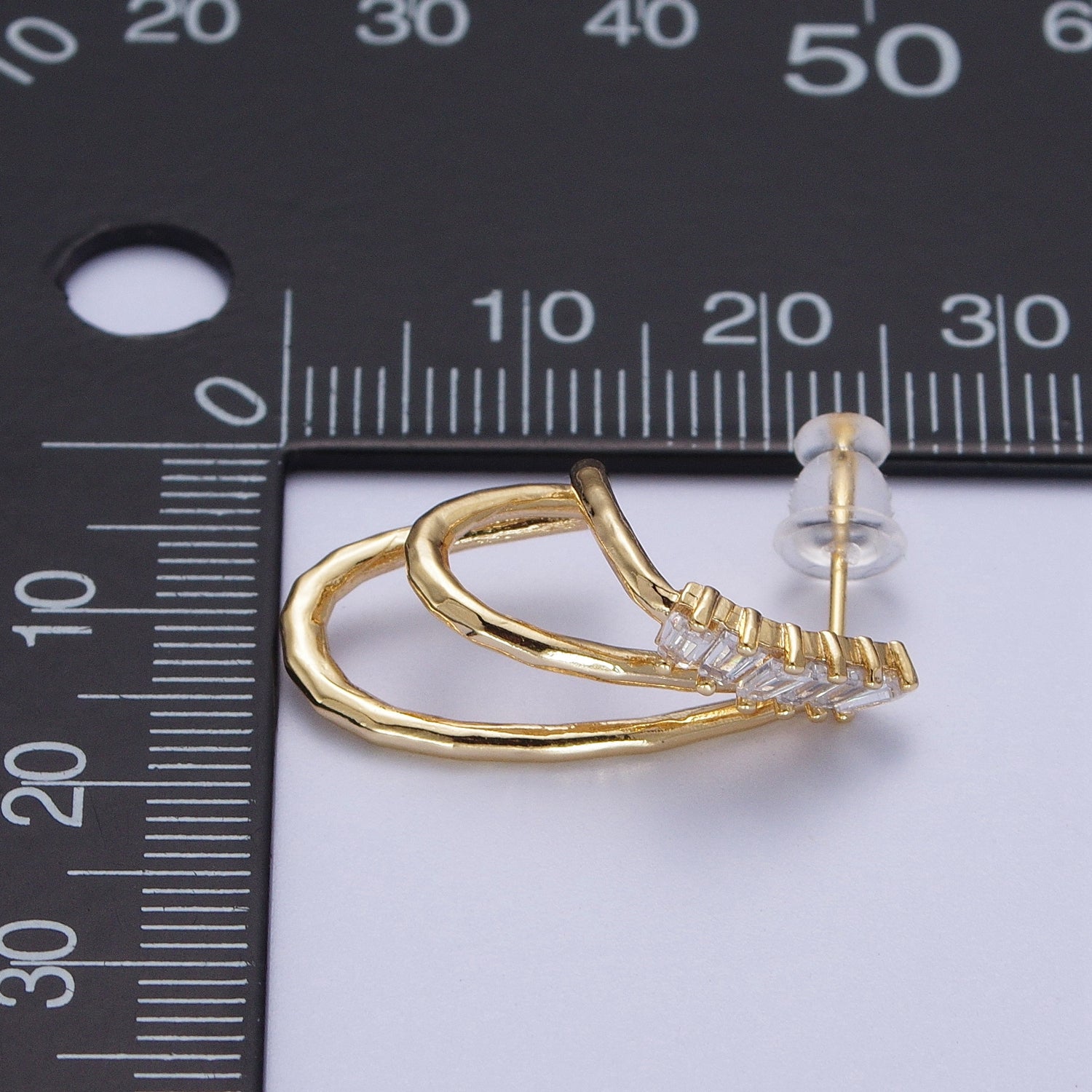 Fancy Baguette Stud Earring for Women Jewelry G-364 - DLUXCA