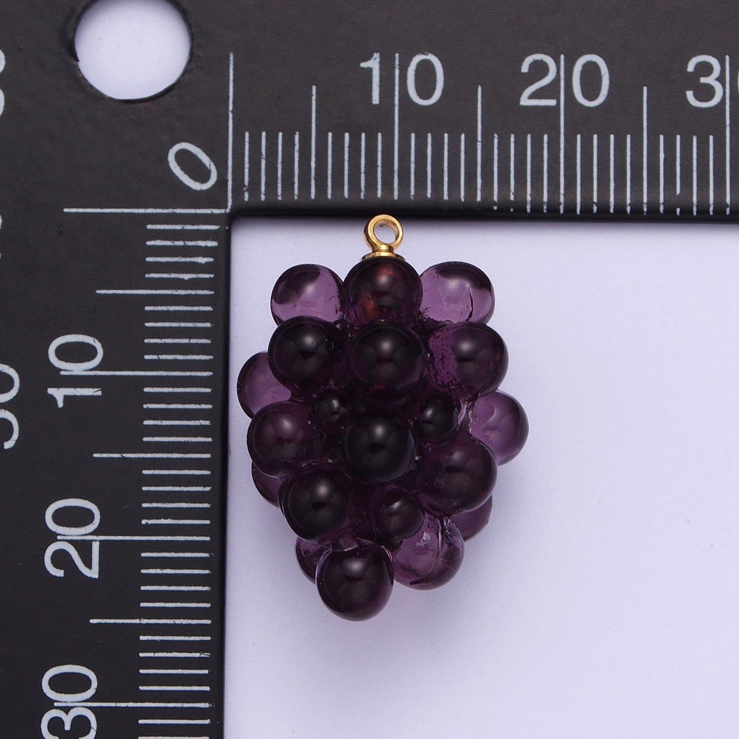 Purple Grape Fruit Resin Charm For Summer Jewelry Making | X733 - DLUXCA