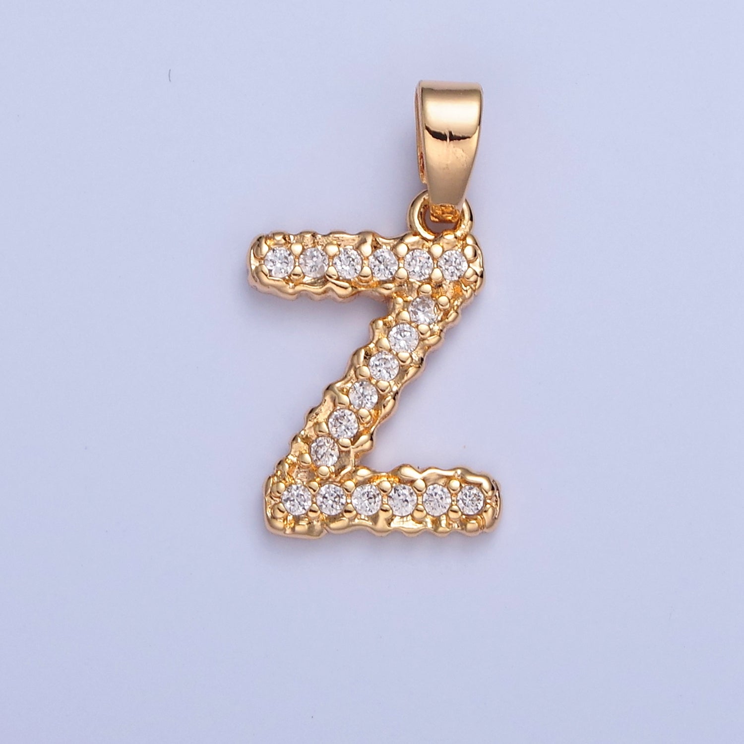 18k Gold Filled CZ Initial, Letter Alphabet Micro Pave charms Dainty Gold Cubic Pendant Charm for Necklace Bracelet Personalized Jewelry W-259 - DLUXCA
