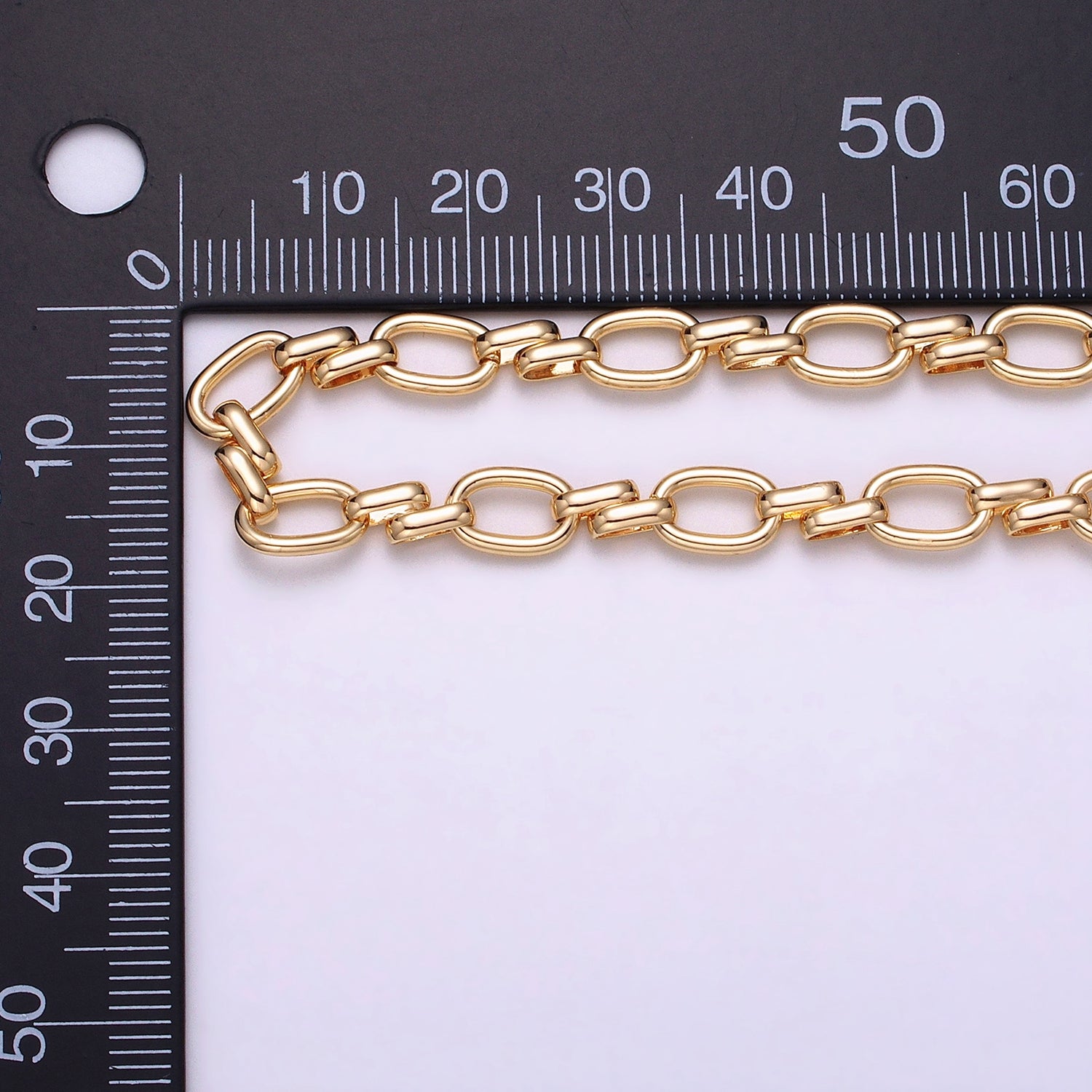 16K Gold Filled Oval Link Chain Chunky Unfinished Chain by Yard for Handmade Supply 6.1mm | Roll-1313 1314 - DLUXCA