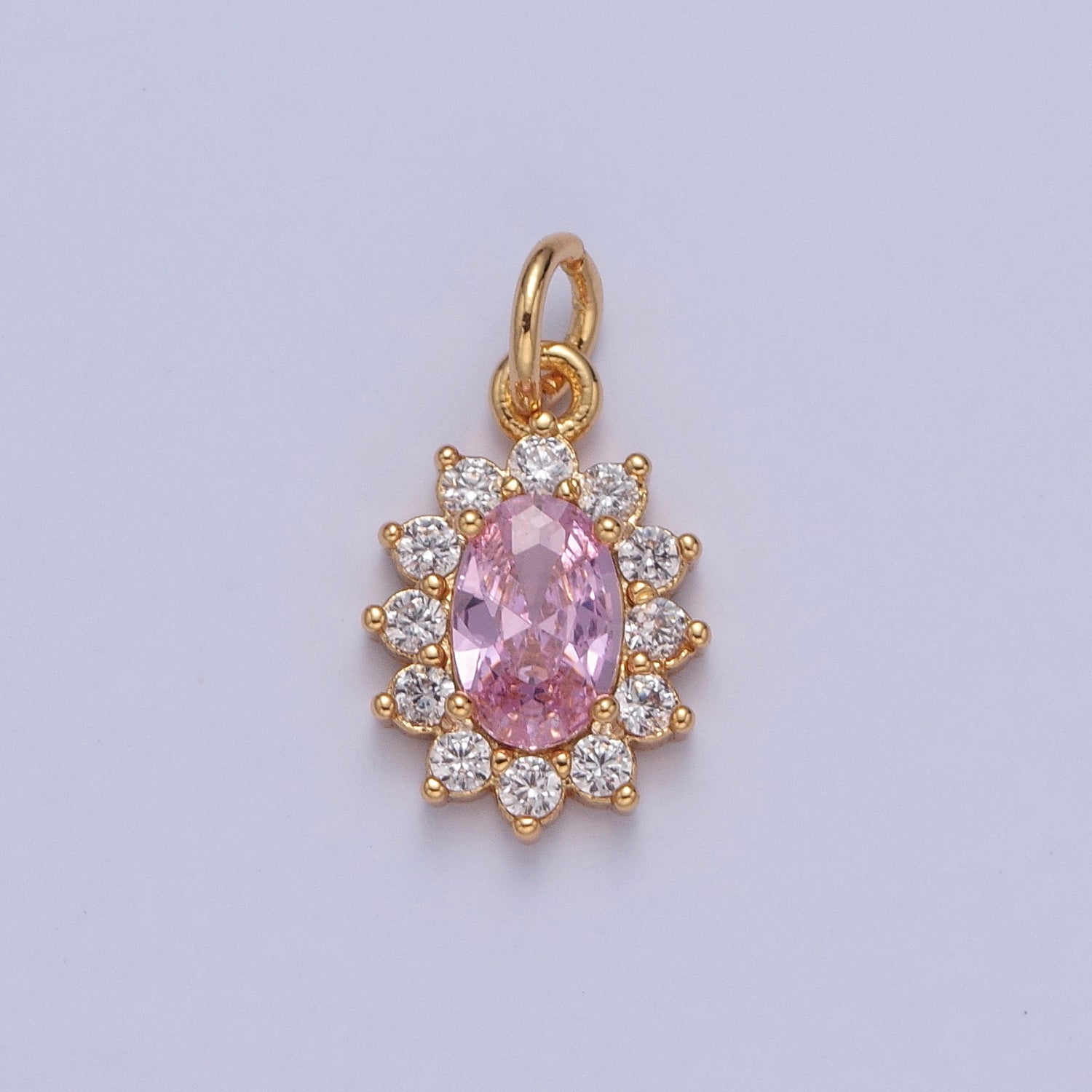 24K Gold Filled Celestial Sun Cubic Zirconia Charm For DIY Jewelry Necklace Making X-082 - DLUXCA