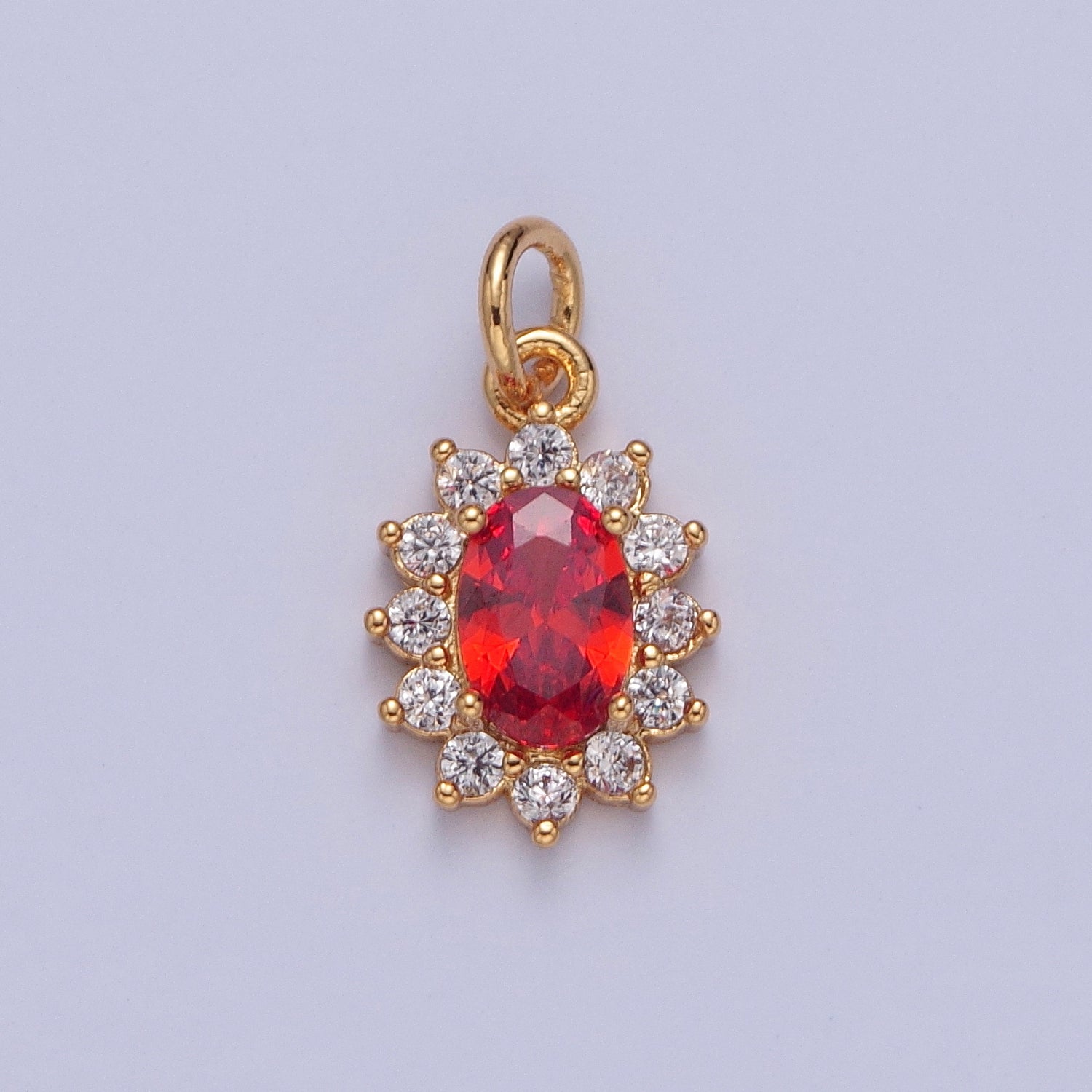 24K Gold Filled Celestial Sun Cubic Zirconia Charm For DIY Jewelry Necklace Making X-082 - DLUXCA