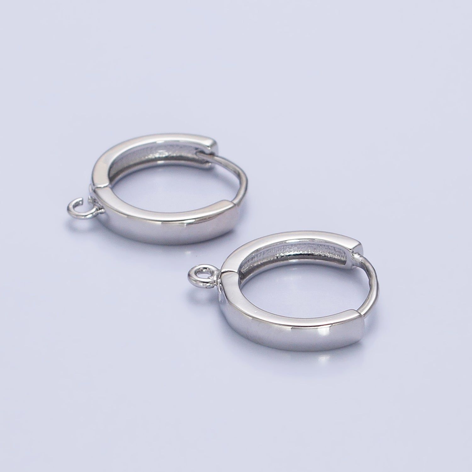 16K Gold Filled 15.5mm Huggie Open Loop Earrings Supply in Silver & Gold | Z335 - DLUXCA
