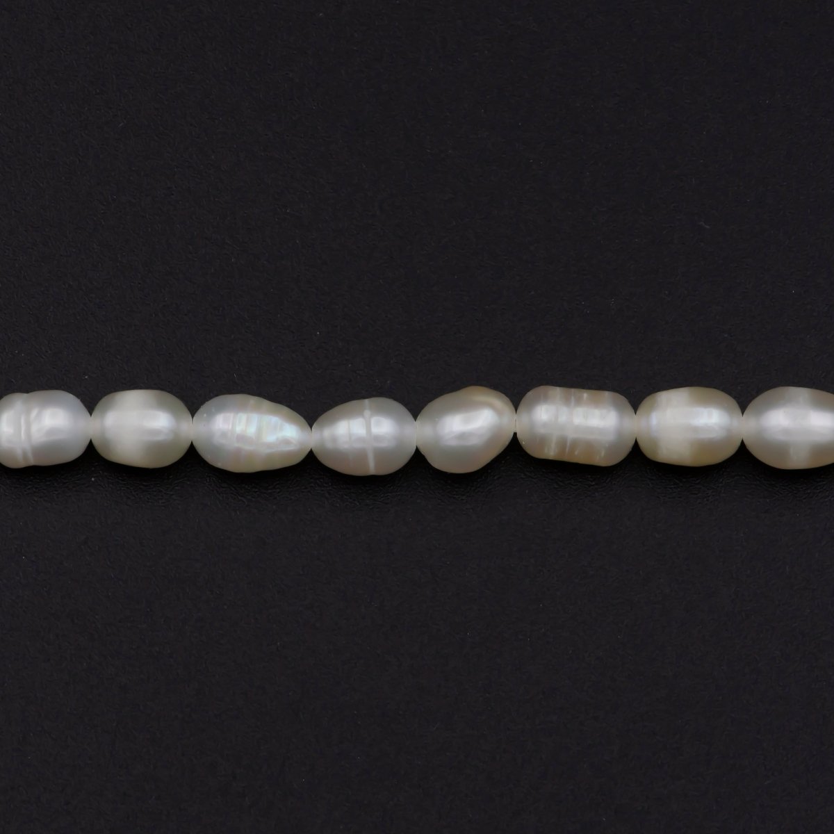 AAA+ 4.9-5.4mm Dainty white rice pearls, full strand, oval loose pearl beads, diy pearl, genuine pearl beads | WA-574 Clearance Pricing - DLUXCA