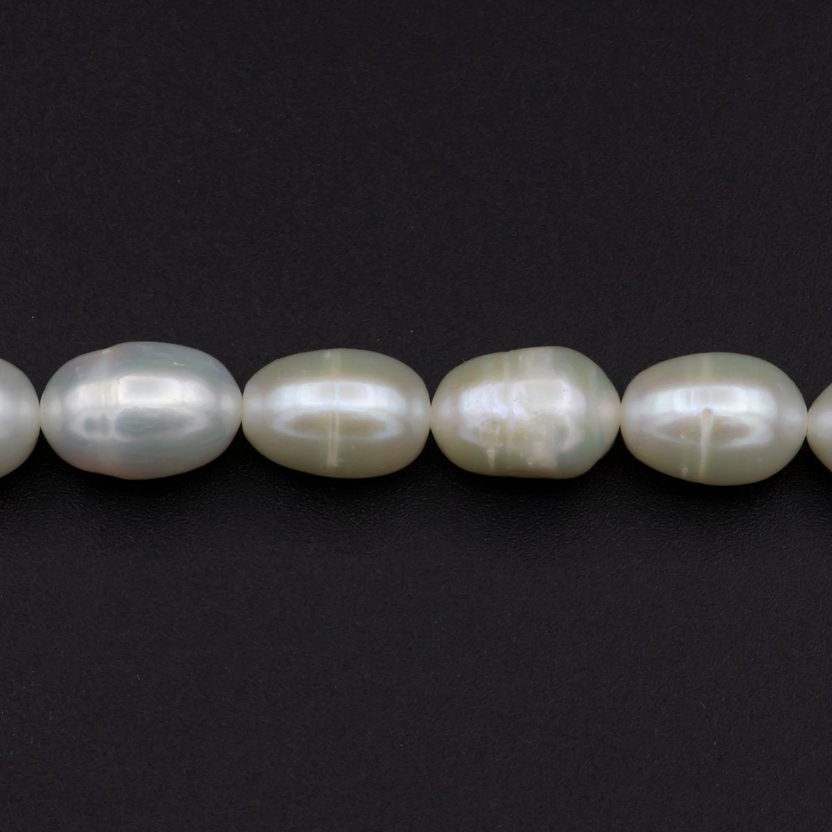 AAA 8.2-69.1mm white oval freshwater pearls, high quality, white rice pearl, Full Strand, Freshwater Pearl Rice Beads | WA-577 Clearance Pricing - DLUXCA