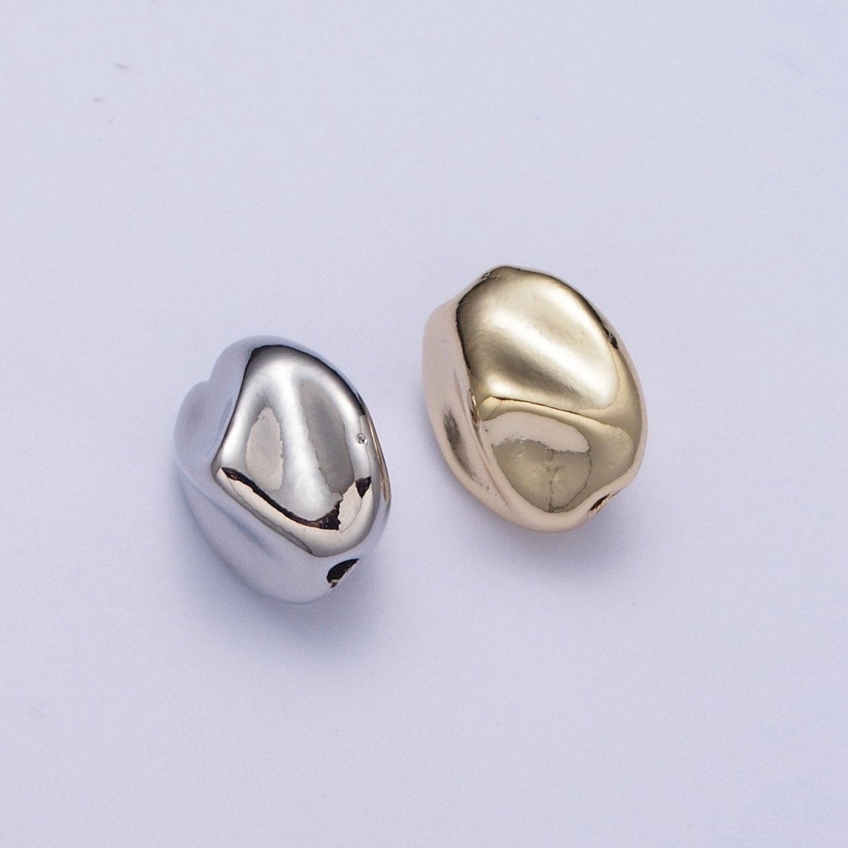 Abstract 10.7mmx9.2mm Gold & Silver Geometric Spacer Bead Supply For Jewelry Bracelet Making | W-928 W-929 - DLUXCA