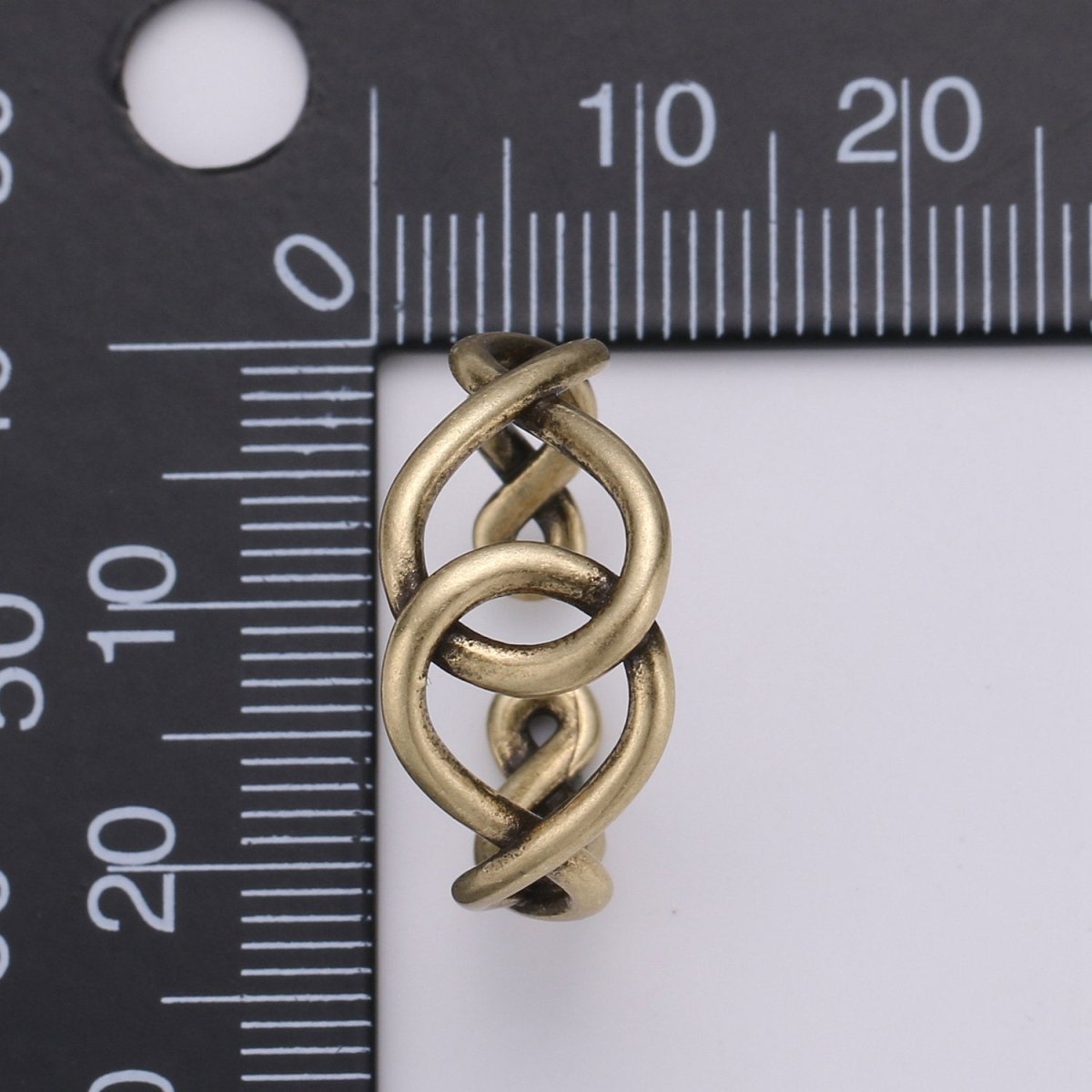 Adjustable Ring Eternity Infinity Braided Crisscross Band Ring Gold plated over Silver for Statement Ring Stack Ring - DLUXCA