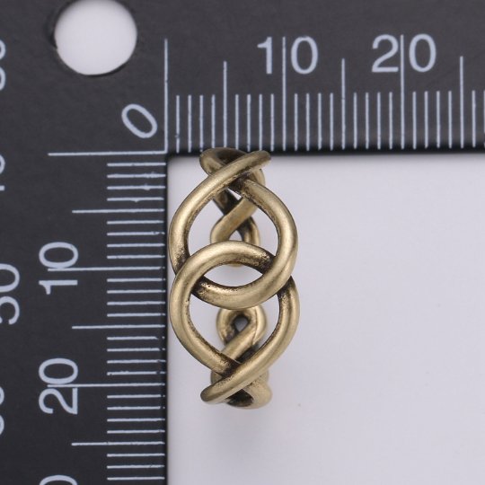 Adjustable Ring Eternity Infinity Braided Crisscross Band Ring Gold plated over Silver for Statement Ring Stack Ring R-015 R-016 - DLUXCA