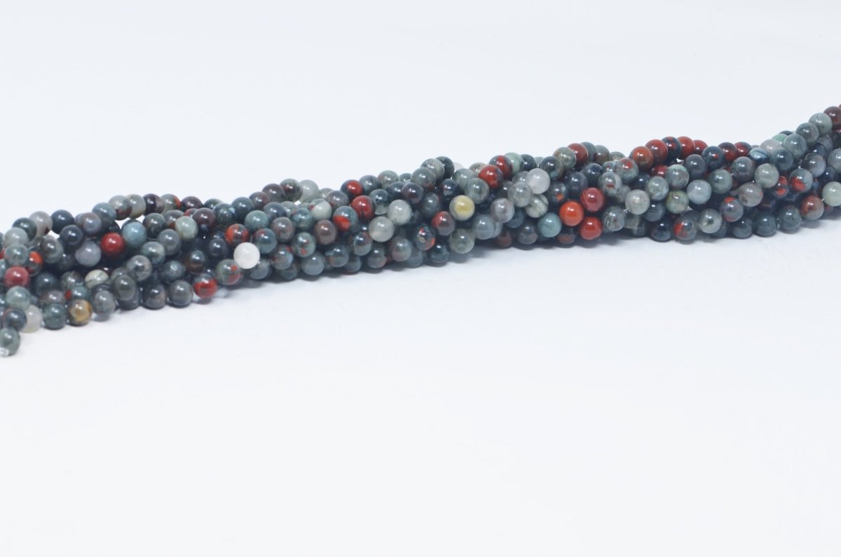 African Bloodstone Beads African Blood Stone Beads - 8mm round beads High Quality in Smooth Round Full 15 inch Strand, AfricanBloodStone - DLUXCA