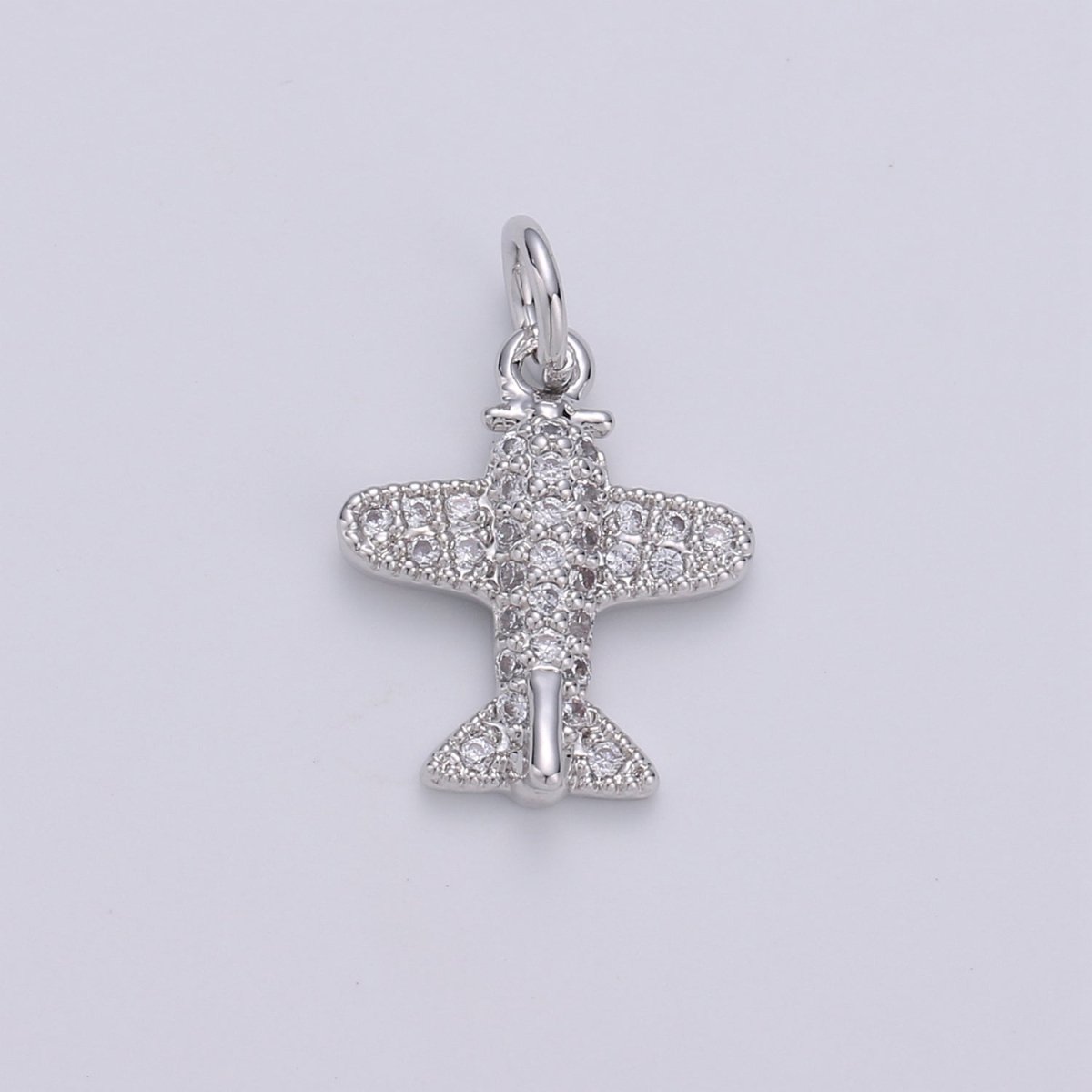 Airplane Gold Filled Charm with Crystal - D-201-D-202 - DLUXCA