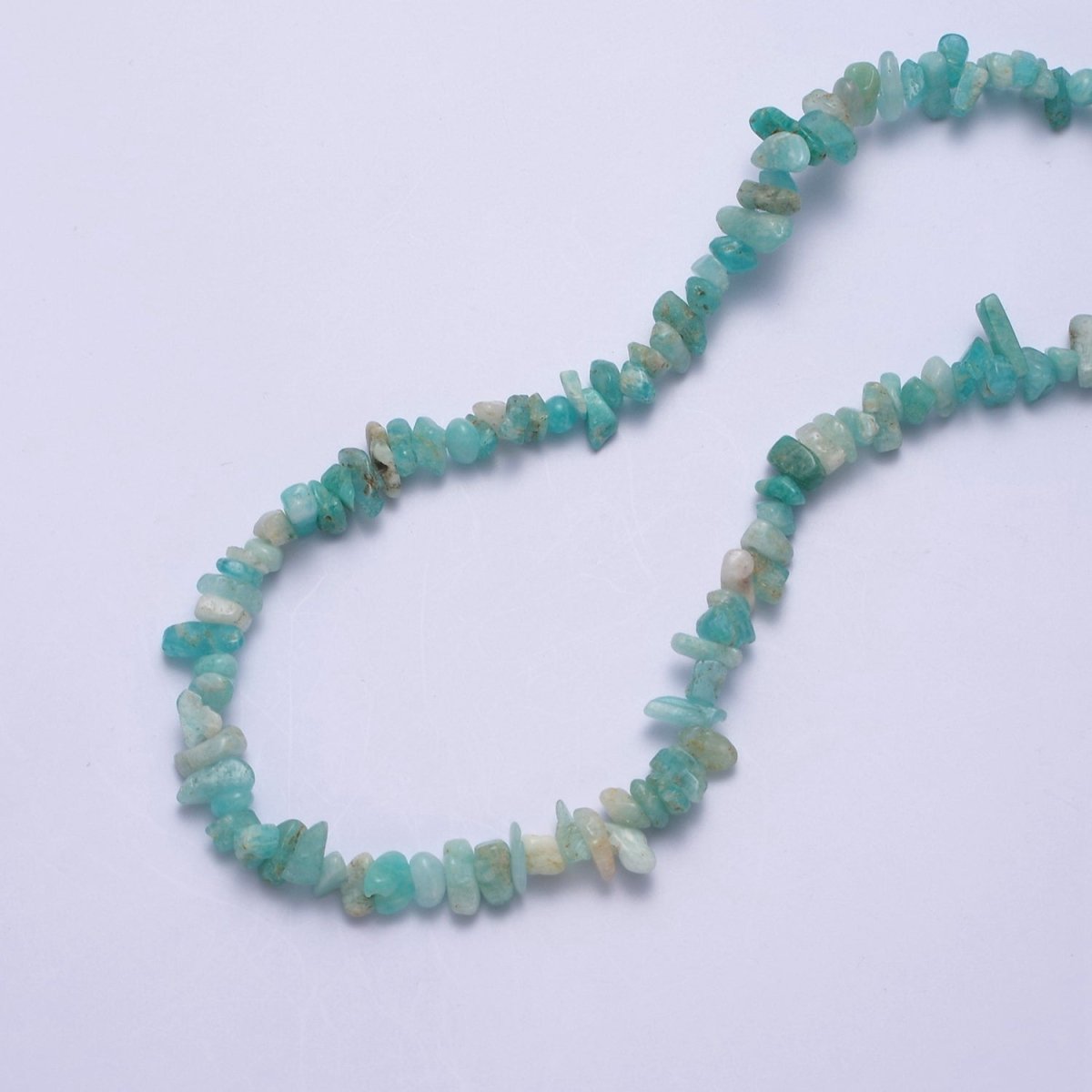 Amazonite Beaded Necklace - Chip Necklace Healing Crystals, Gemstone Necklace, Handmade Jewelry, Crystal Necklace | WA-648 Clearance Pricing - DLUXCA