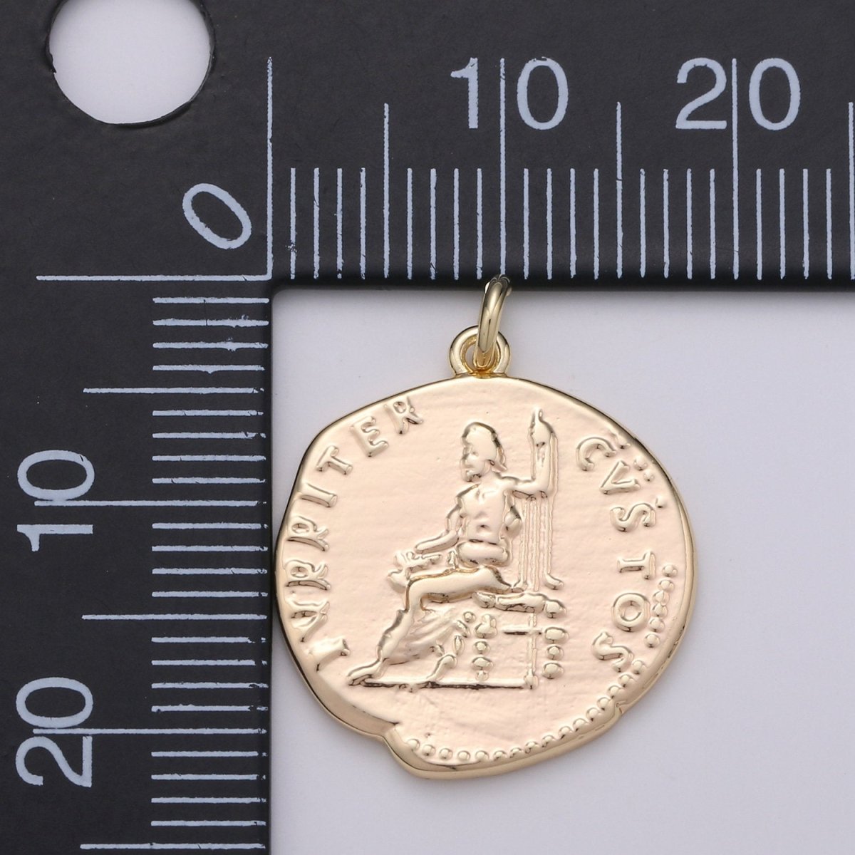 Ancient Greek Coins, 14k Gold Filled coin pendant, Medallion charms, Jupiter Pendant, Zeus coin charms, Greek Jewelry Necklace D-396 - DLUXCA