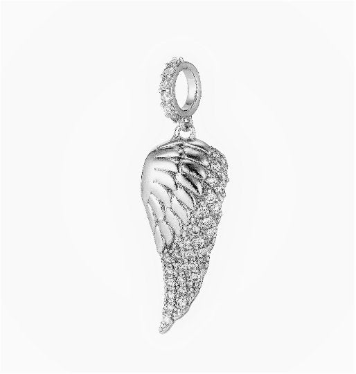Angel Wing Charm, Micro Pave Charm, 18K Gold Filled Pendant Dainty CZ Wing Pendant Necklace Charm for Jewelry Making H-872 J-236 - DLUXCA