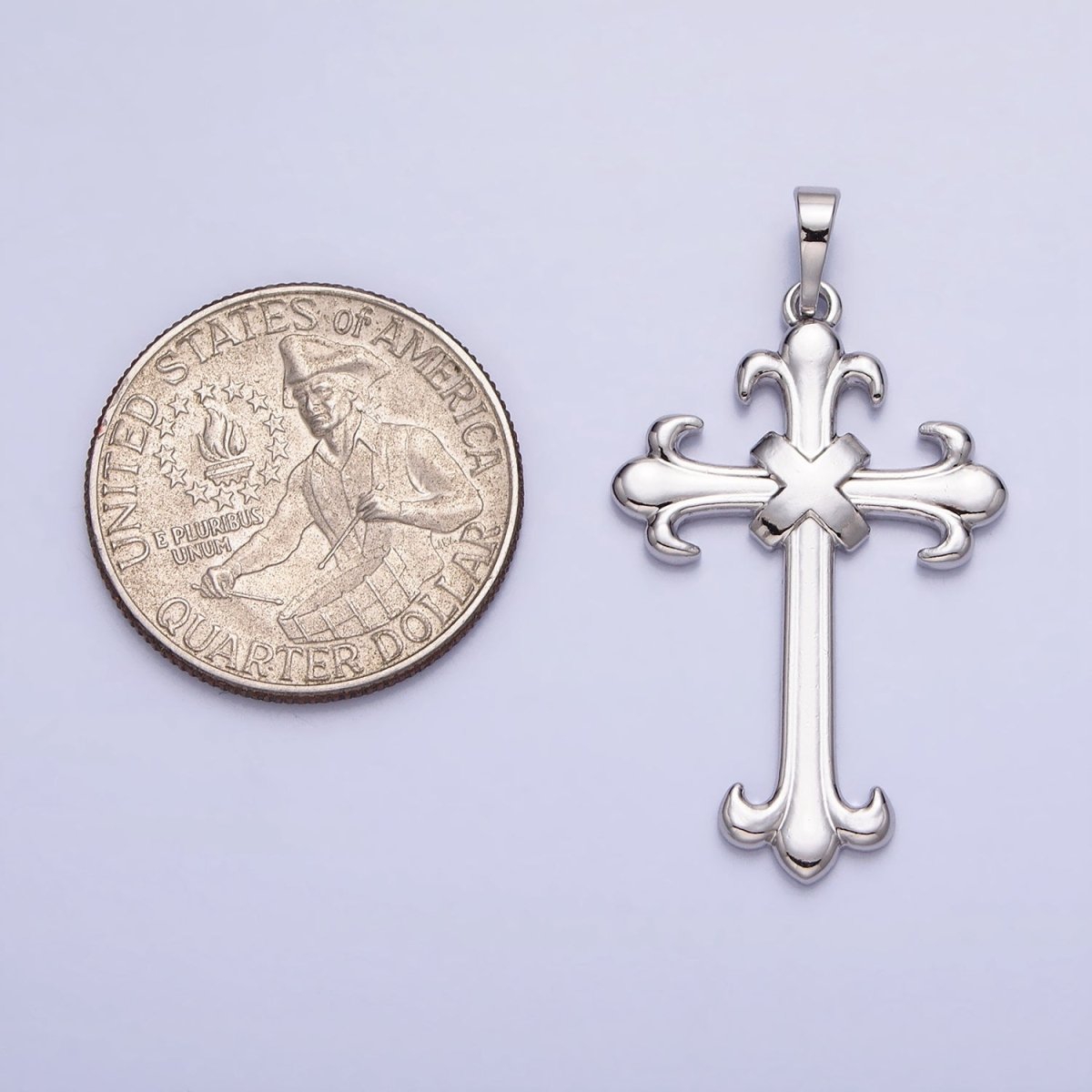 Antique Cross Pendant Victorian Inspired Cross Charm Religious Jewelry Making AA249 - DLUXCA