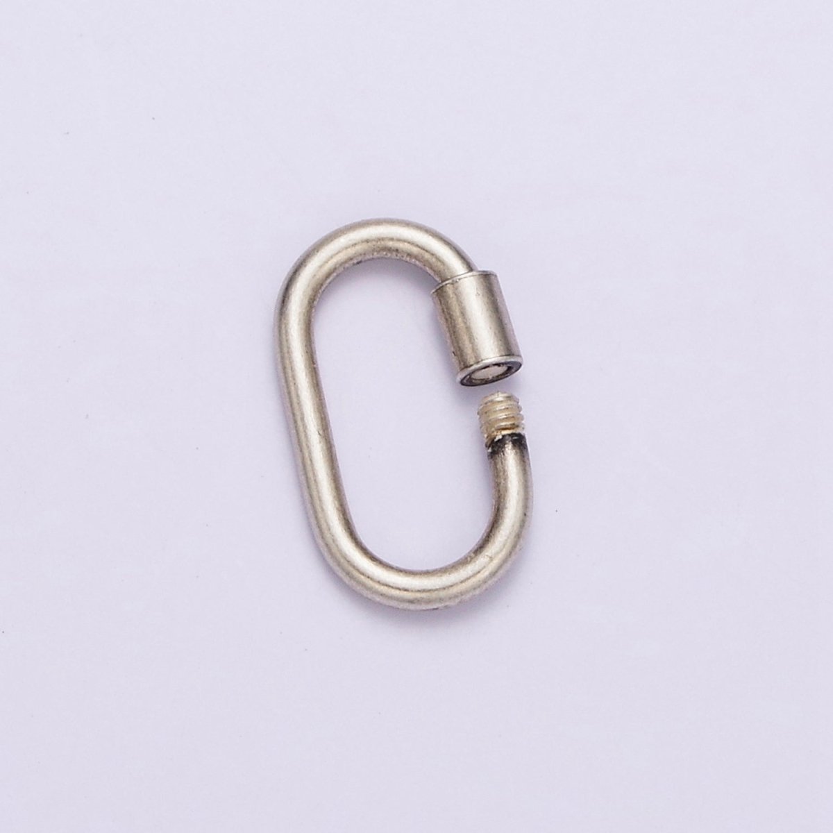 Antique Silver Carabiner s925 Sterling Silver Dainty Screw Lock Clasp for Jewelry Making SL-299 - DLUXCA