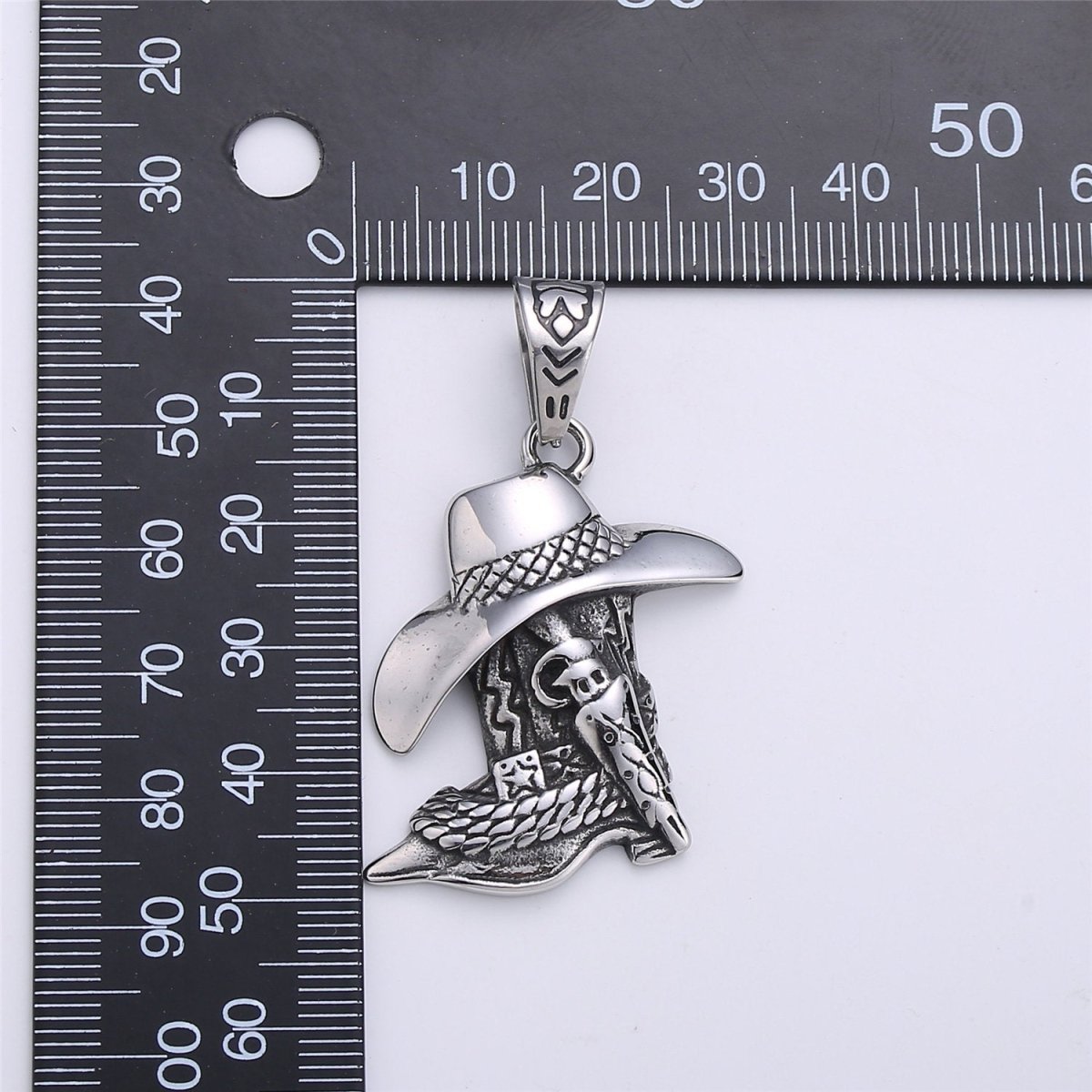 Antique Silver Cowboy Hat Charm Cowboy Boot Pendant for Men Jewelry Making Western Old Wild West Inspired Jewelry J-701 - DLUXCA