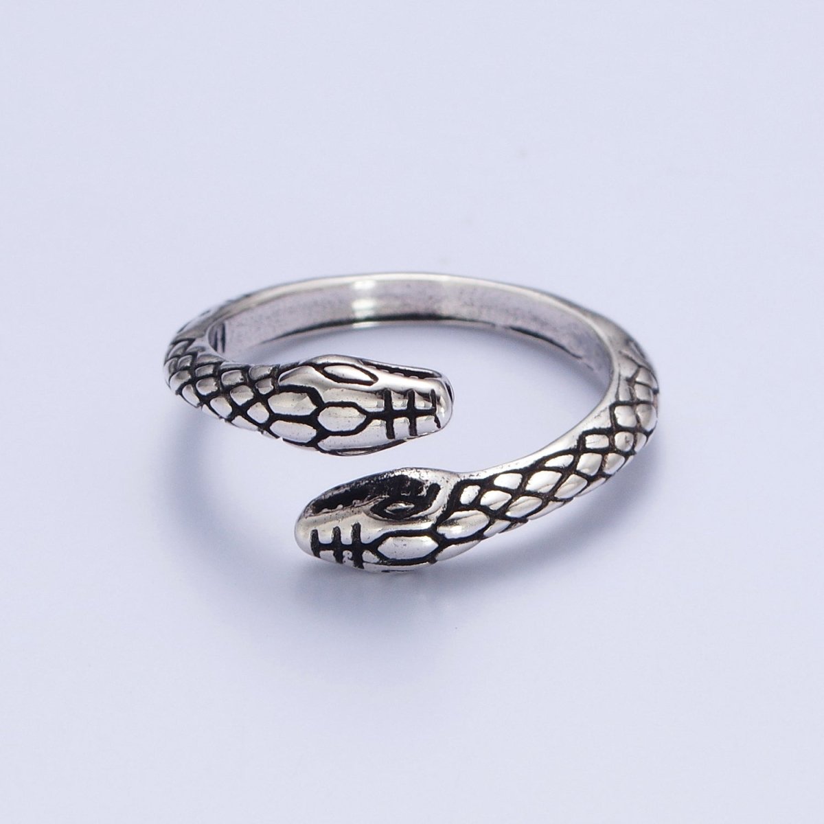 Antique Silver Serpent Snake Silver Adjustable Ring | X-576 - DLUXCA