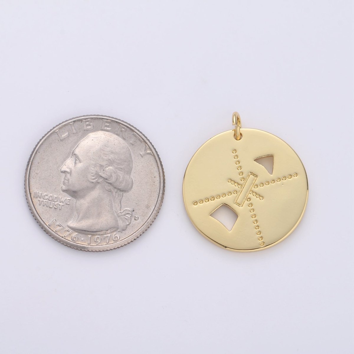 Arrow Coin Gold Filled Charm - D-547 - DLUXCA