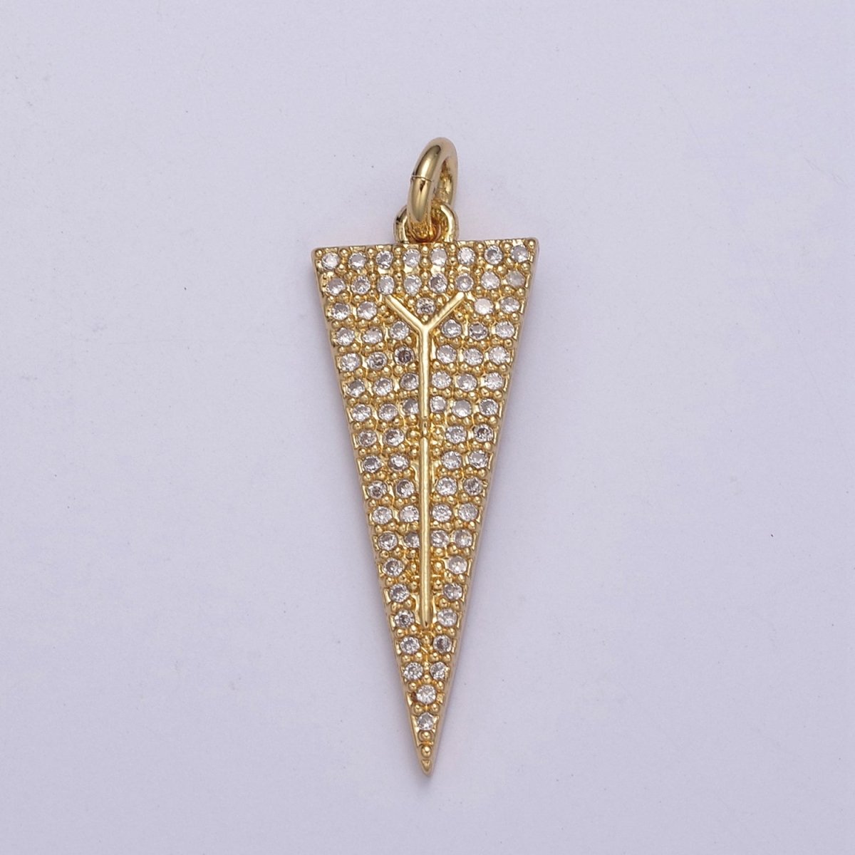 Arrowheads Charm Gold Cubic Arrow Pendant Black Triangle Men Pendant, Geometric N-322 N-323 - DLUXCA