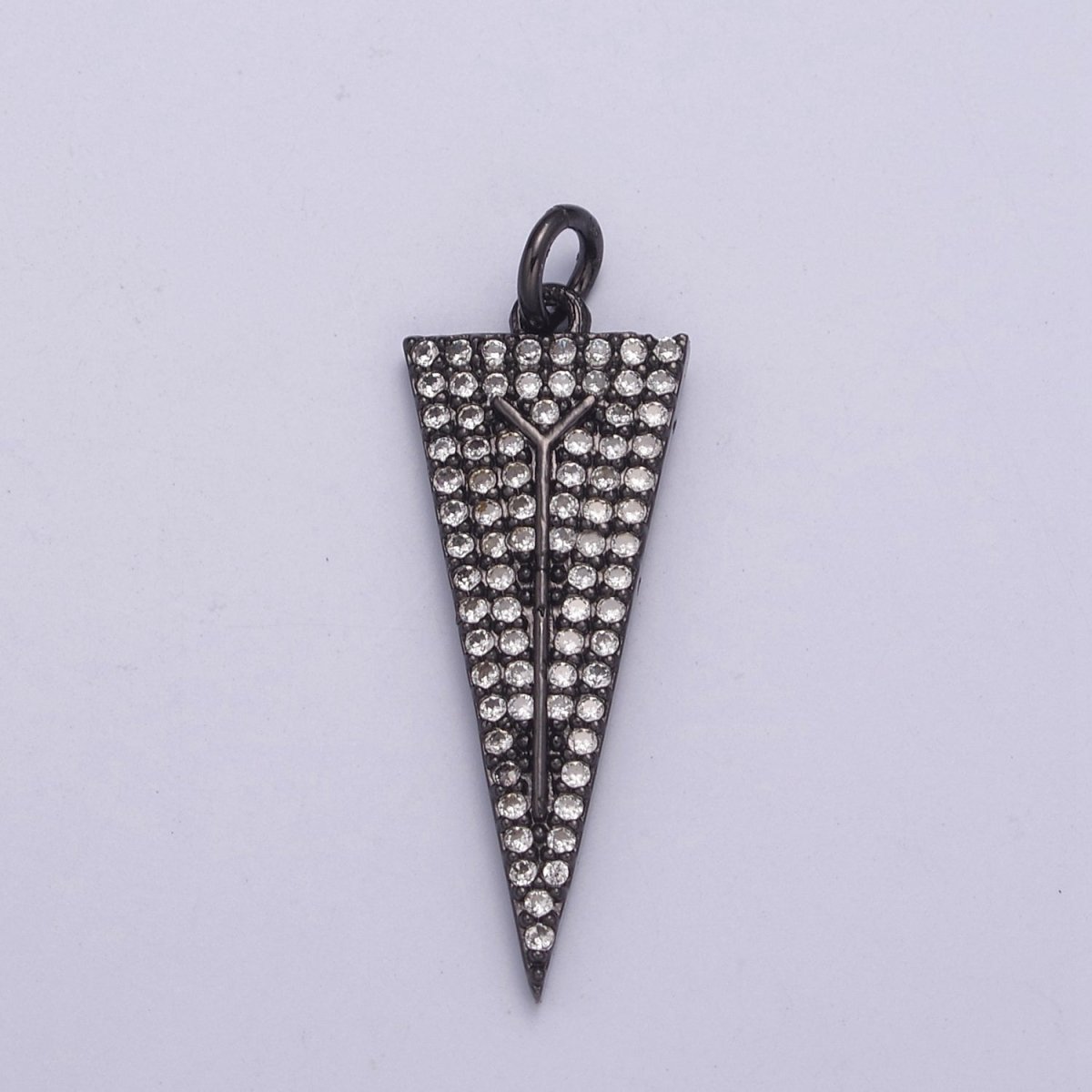 Arrowheads Charm Gold Cubic Arrow Pendant Black Triangle Men Pendant, Geometric N-322 N-323 - DLUXCA