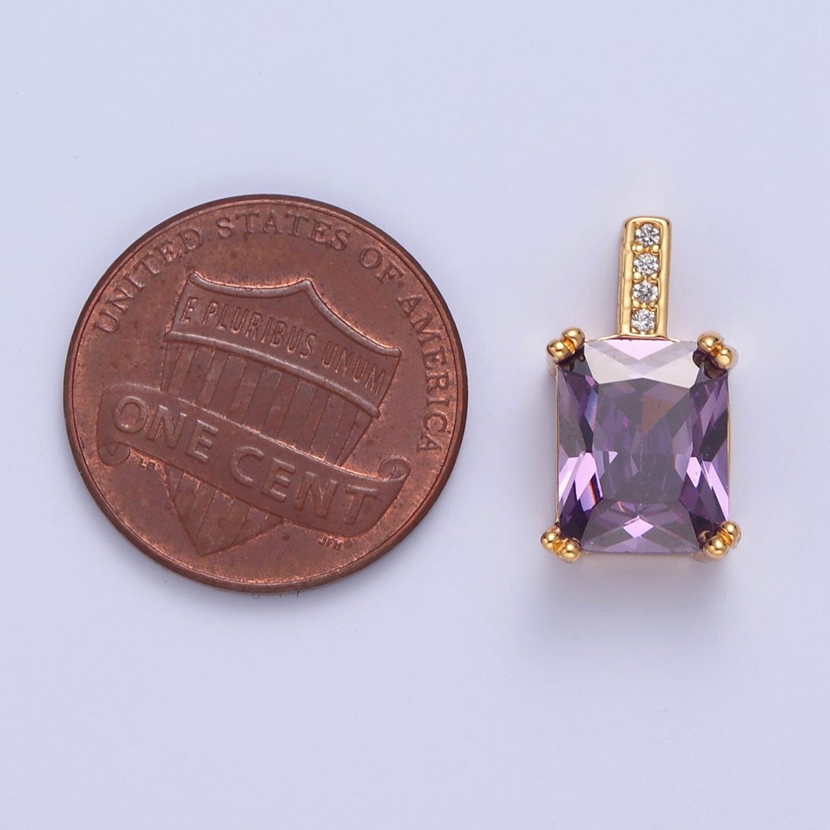 Baguette Cubic Zirconia Pendant, Solitaire 24K Gold Filled Charm For Jewelry Necklace Bracelet Making I-261 I-265 I-266 I-268 I-269 I-271 I-282 I-289 - DLUXCA