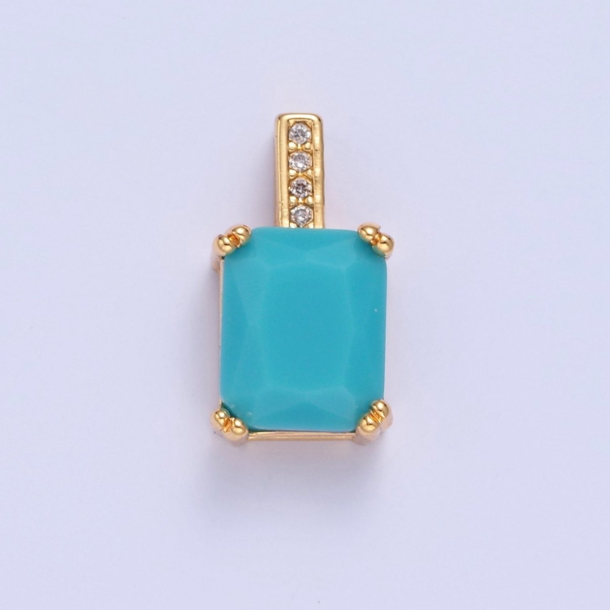 Baguette Cubic Zirconia Pendant, Solitaire 24K Gold Filled Charm For Jewelry Necklace Bracelet Making I-261 I-265 I-266 I-268 I-269 I-271 I-282 I-289 - DLUXCA