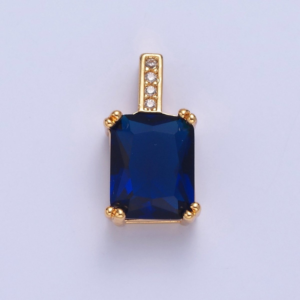 Baguette Cubic Zirconia Pendant, Solitaire 24K Gold Filled Charm For Jewelry Necklace Bracelet Making I-261 I-265 I-266 I-268 I-269 I-271 I-282 I-289 - DLUXCA