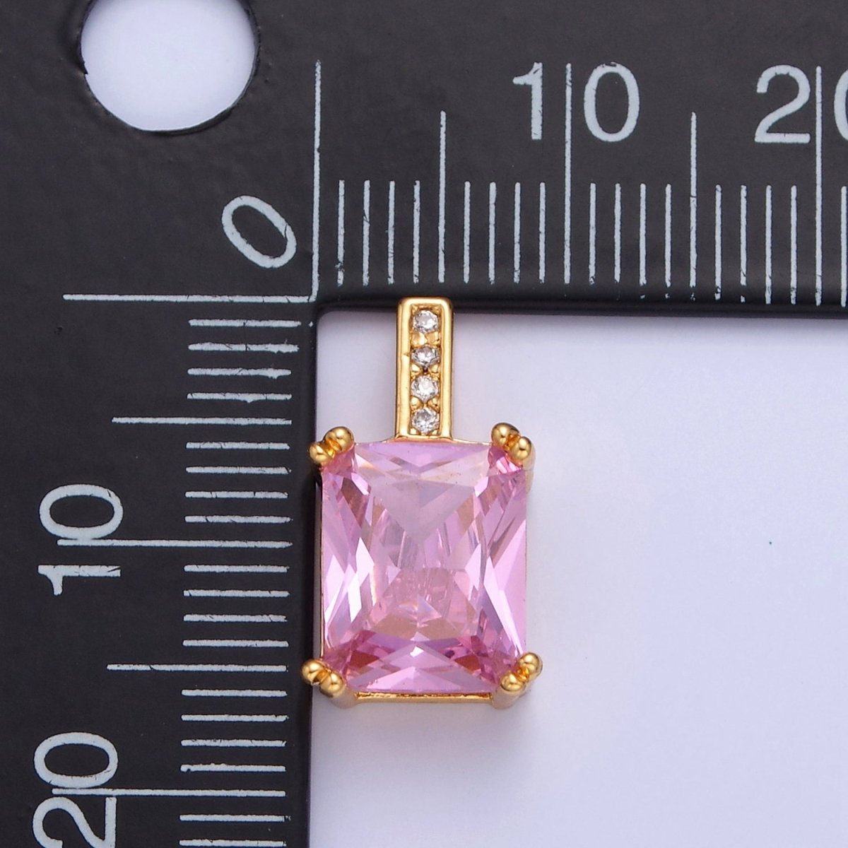 Baguette Cubic Zirconia Pendant, Solitaire 24K Gold Filled Charm For Jewelry Necklace Bracelet Making I-261 I-265 I-266 I-268 I-269 I-271 I-282 I-289 - DLUXCA