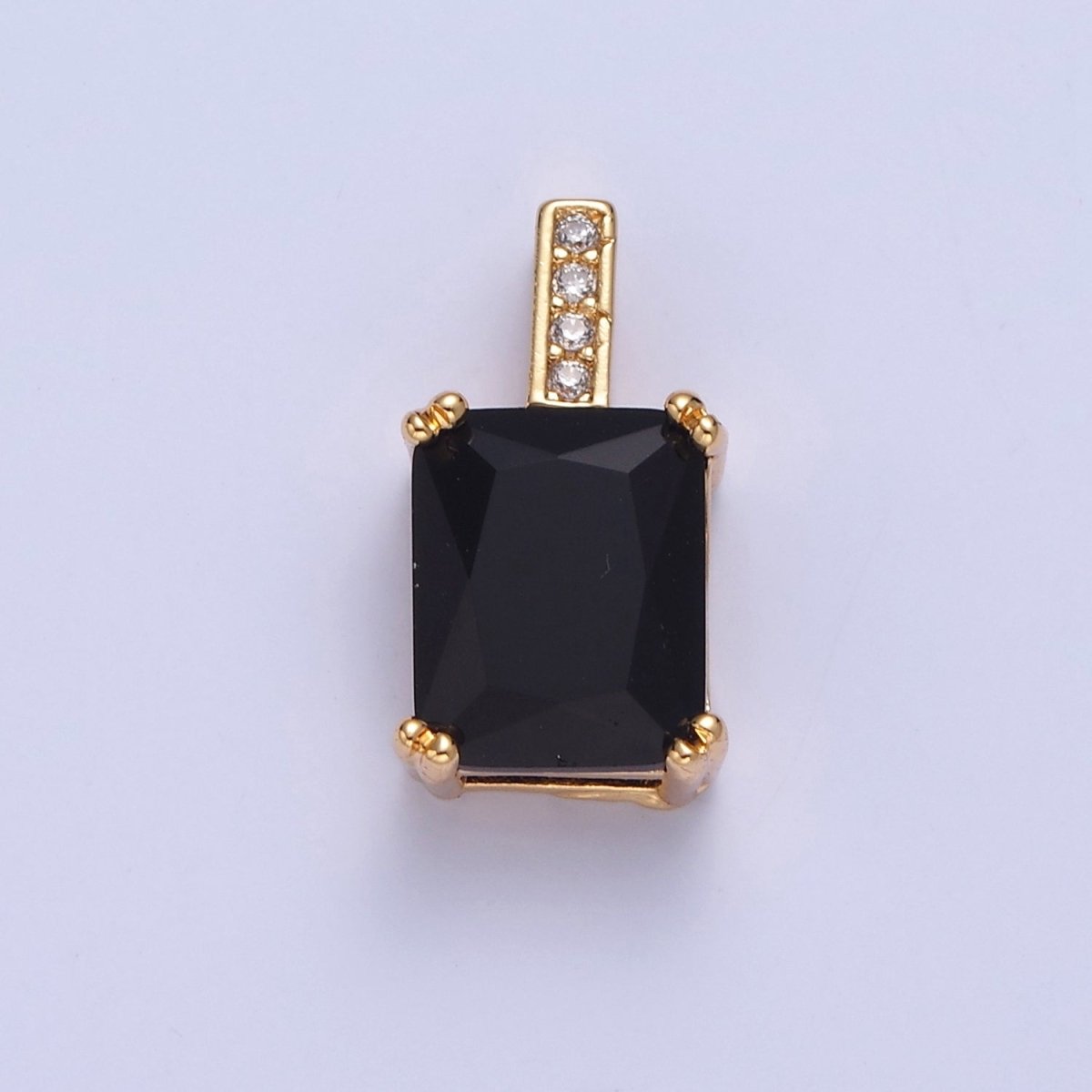 Baguette Cubic Zirconia Pendant, Solitaire 24K Gold Filled Charm For Jewelry Necklace Bracelet Making I-261 I-265 I-266 I-268 I-269 I-271 I-282 I-289 - DLUXCA