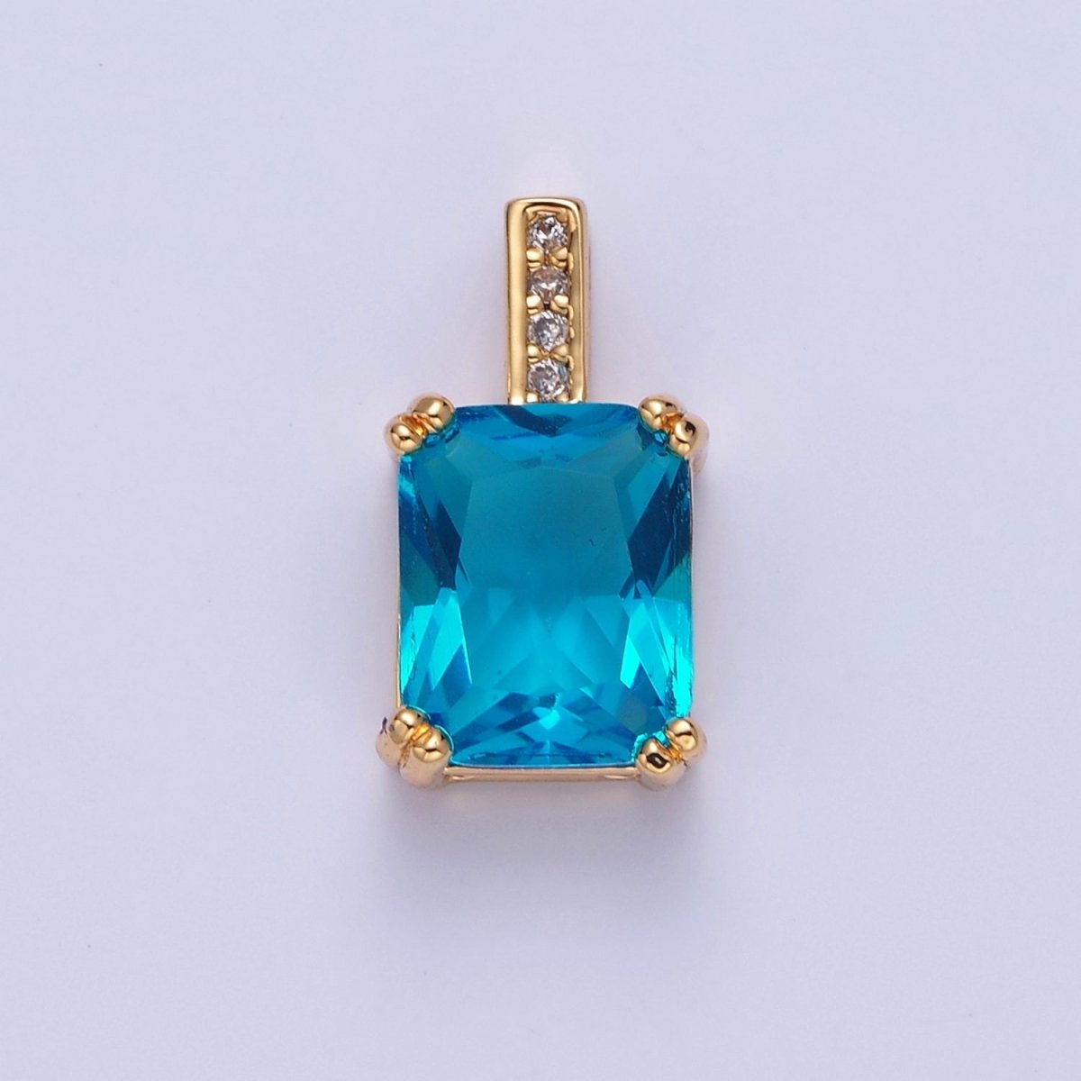 Baguette Cubic Zirconia Pendant, Solitaire 24K Gold Filled Charm For Jewelry Necklace Bracelet Making I-261 I-265 I-266 I-268 I-269 I-271 I-282 I-289 - DLUXCA