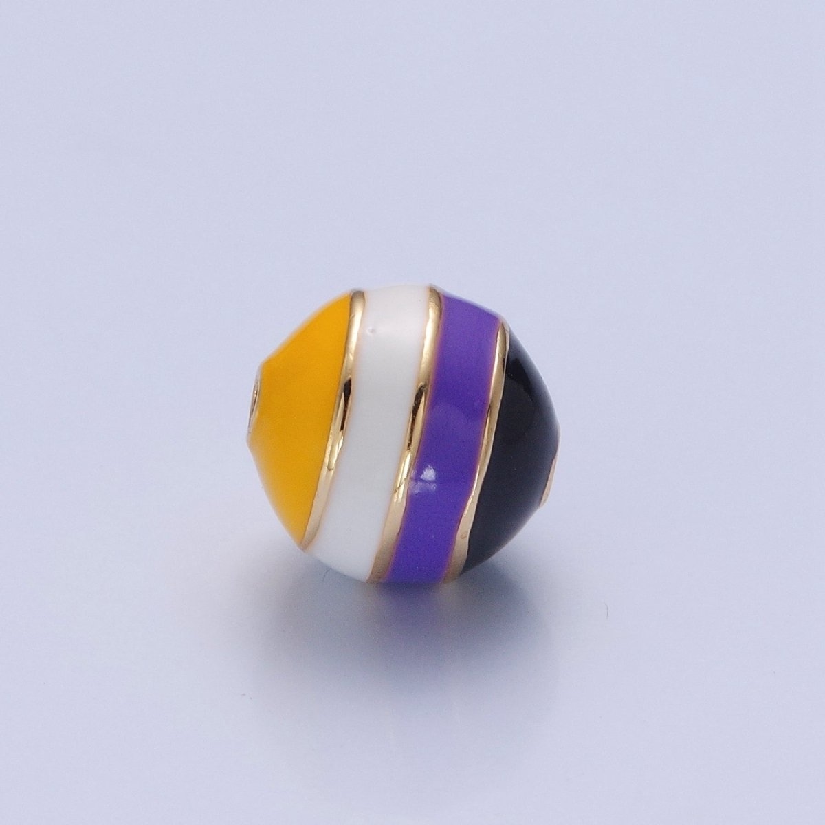Ball Pride Flag Bead LGBTQ Pendant 14k Gold Filled 10mm Round Bead Trans Gay Pansexual Nonbinary Non Binary Bisexual Asexual B-342 B-428 B-434 B-440 B-441 - DLUXCA