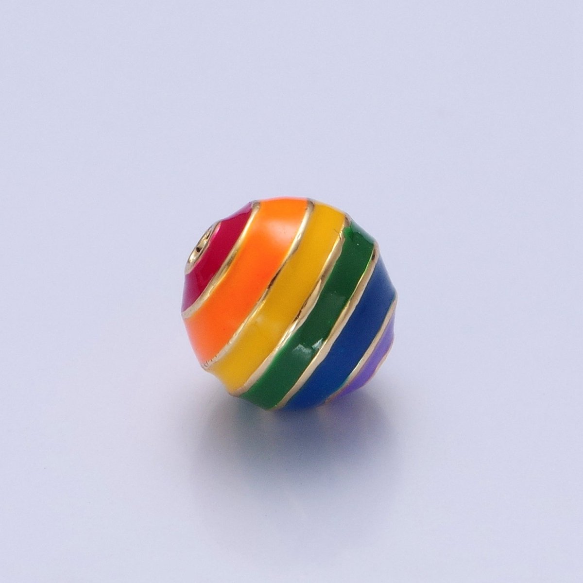Ball Pride Flag Bead LGBTQ Pendant 14k Gold Filled 10mm Round Bead Trans Gay Pansexual Nonbinary Non Binary Bisexual Asexual B-342 B-428 B-434 B-440 B-441 - DLUXCA