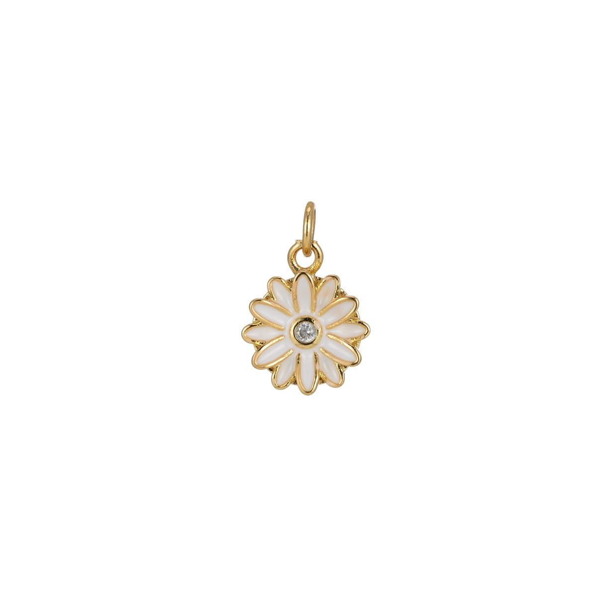 Barbiecore Charm Y2K Gold Filled Daisy Charm Enamel Flower Pendant Floral Charm Colorful Jewelry Inspired M-212-M-219 - DLUXCA