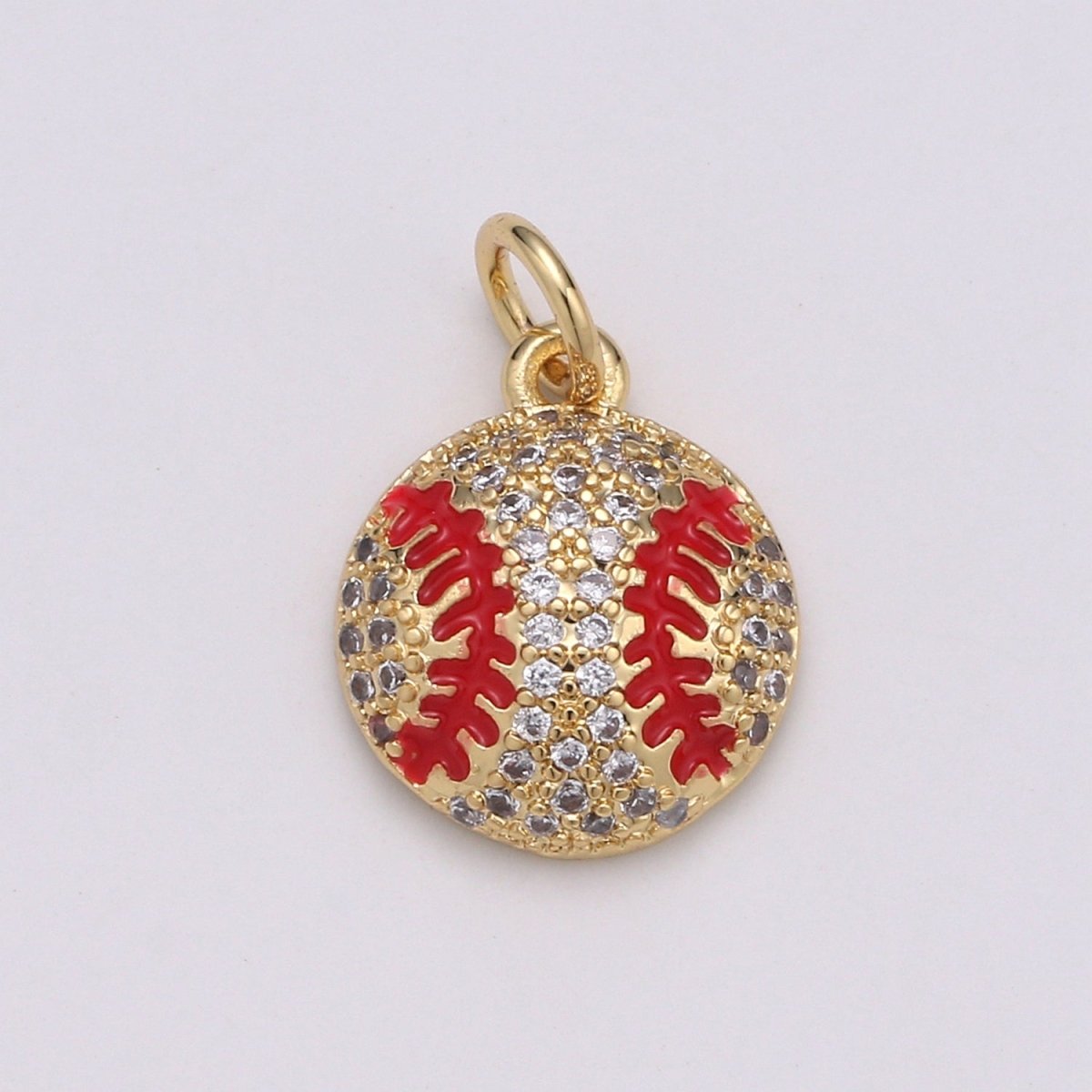 Baseball Gold Filled Charm Sports Ball Pendant for Necklace Bracelet Earring - D725 - D-726 - DLUXCA