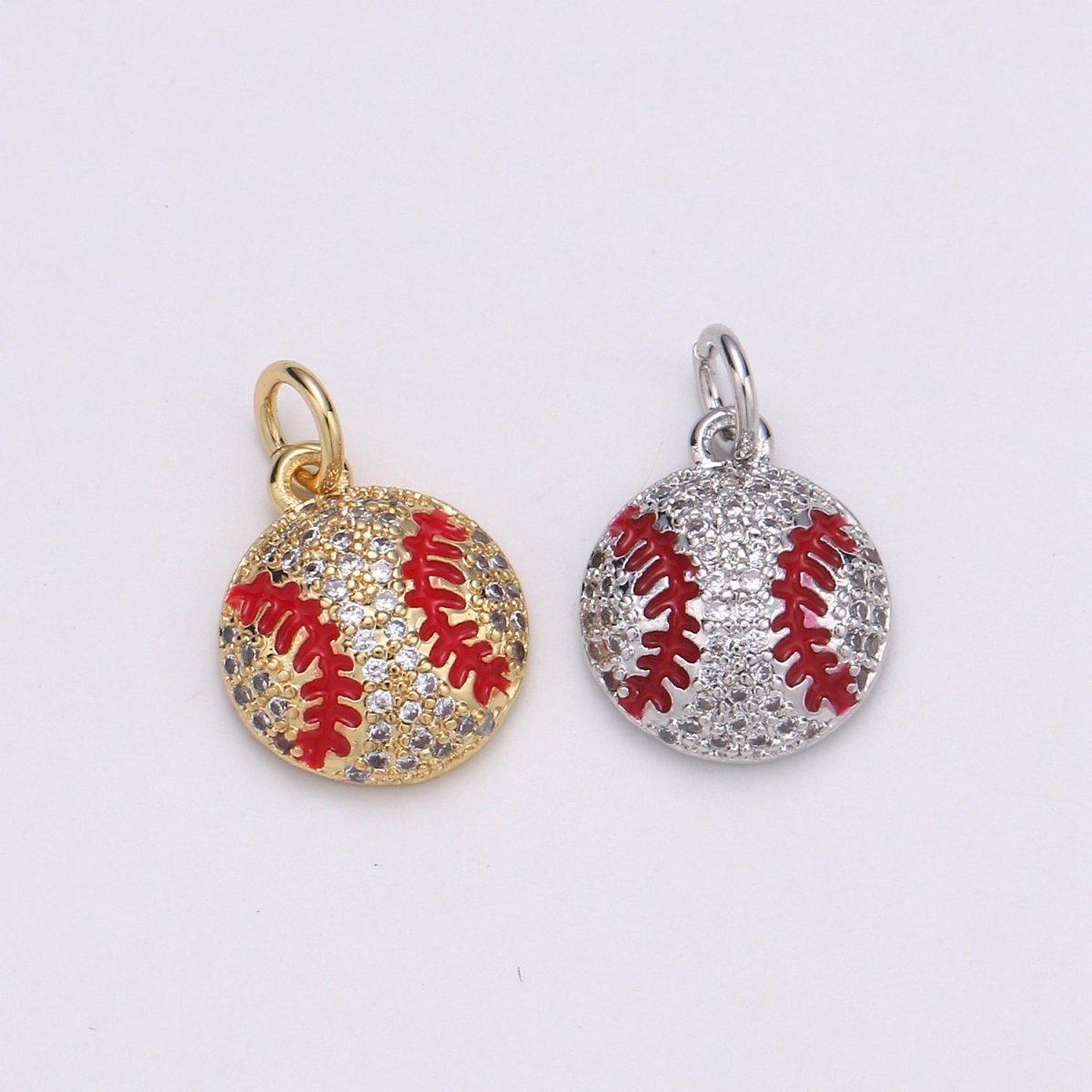 Baseball Gold Filled Charm Sports Ball Pendant for Necklace Bracelet Earring - D725 - D-726 - DLUXCA