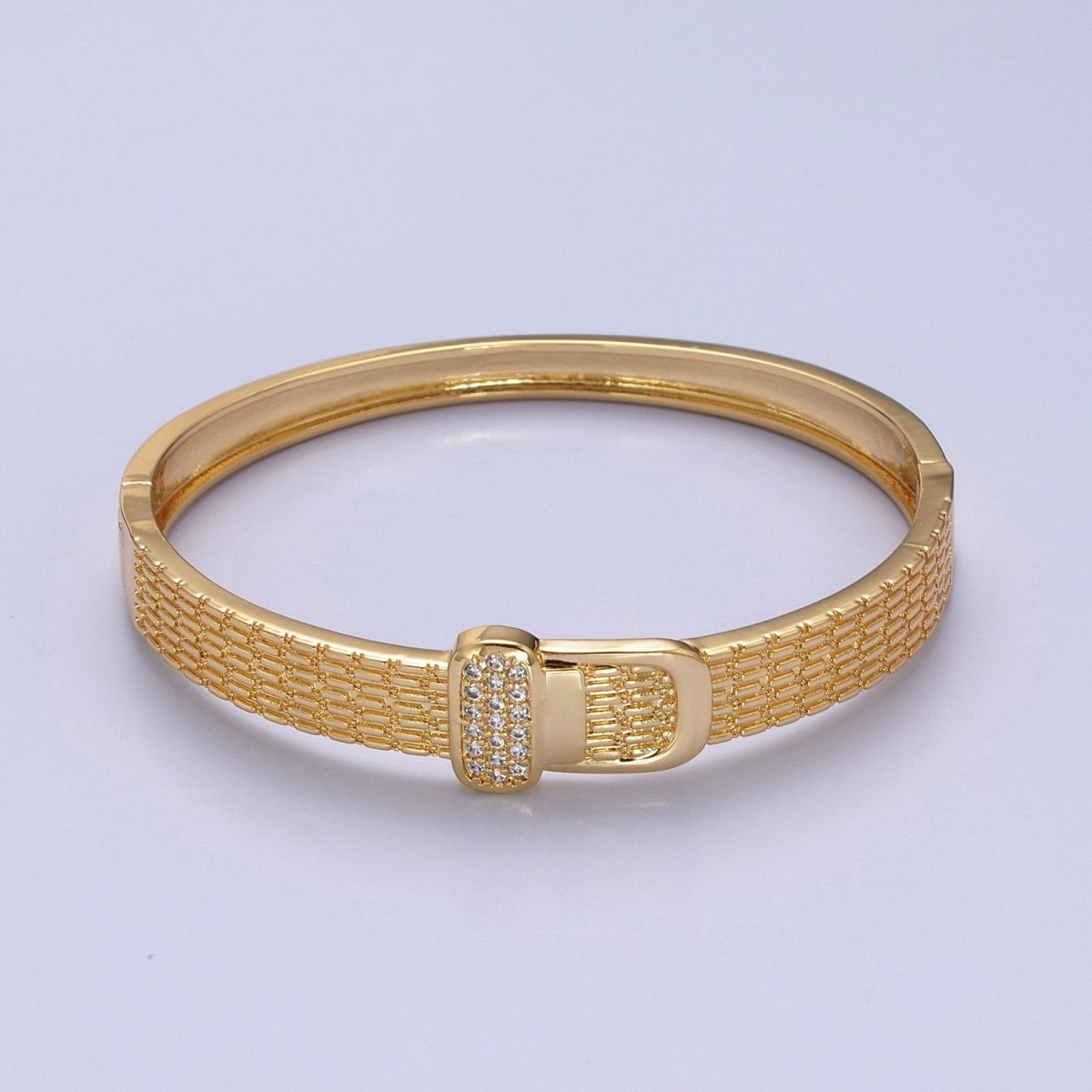 Belt Buckle Bracelet, Gold Bangle Bracelet, Minimalist Gold Bracelet, Stacking Silver Bangle Bracelet Jewelry | WA-951 WA-952 Clearance Pricing - DLUXCA