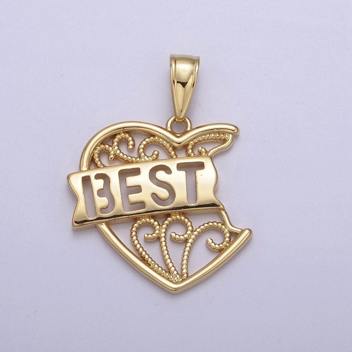 Best Friend 2 Piece Heart Charm Pendant, Bestie Set Puzzle Heart Piece Pendant for Friendship Necklace Making N-555 N-556 - DLUXCA