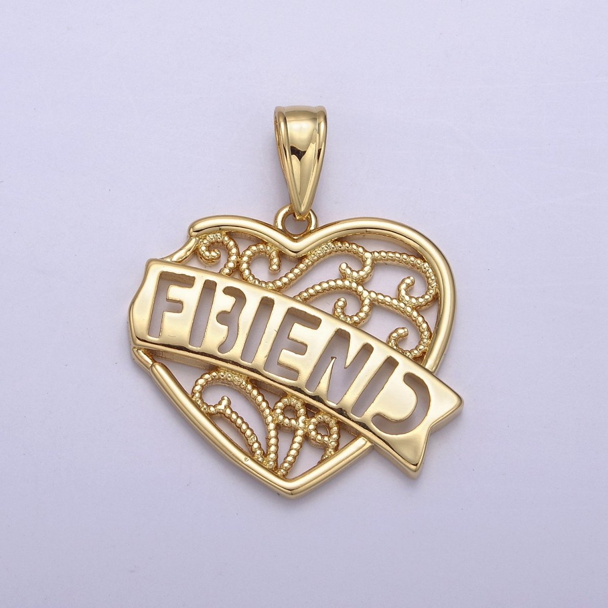 Best Friend 2 Piece Heart Charm Pendant, Bestie Set Puzzle Heart Piece Pendant for Friendship Necklace Making N-555 N-556 - DLUXCA